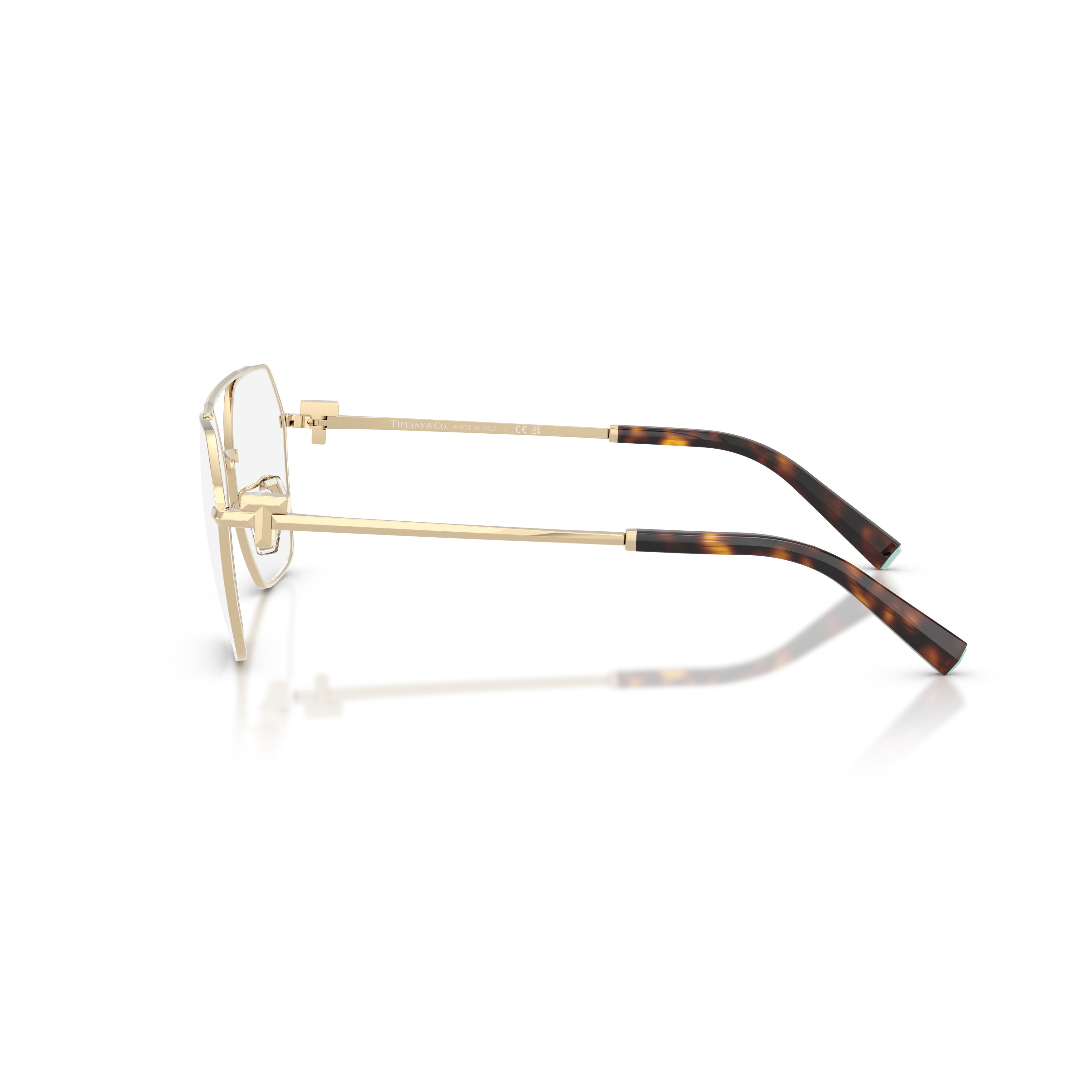 Geometric Metal Sunglasses With Tortoiseshell Tips