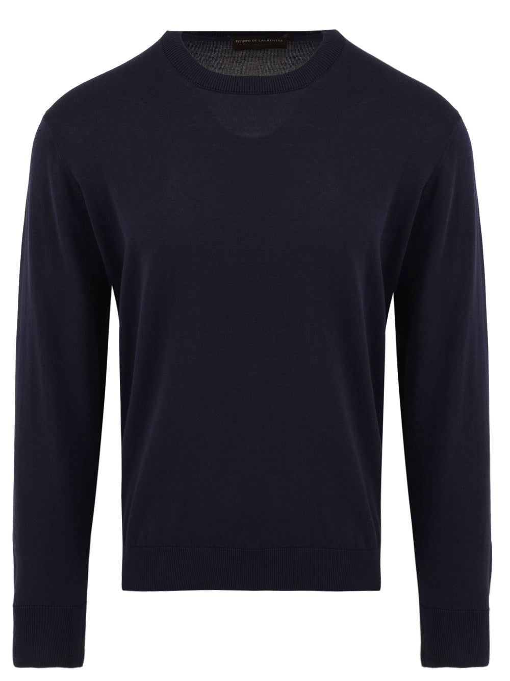 Long-Sleeve Crew Neck Sweater with Ribbed Details