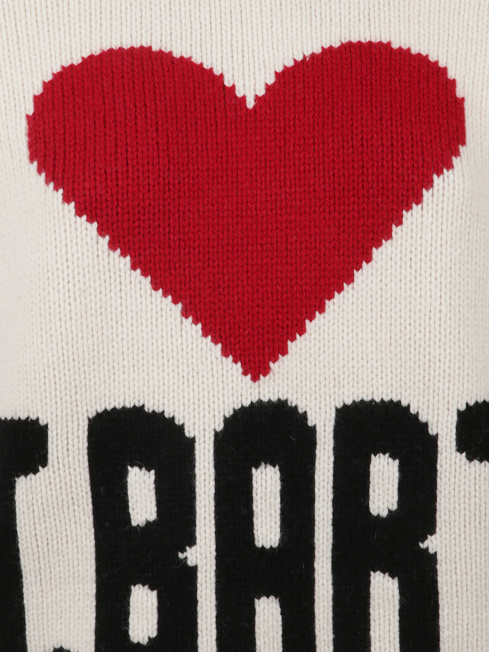 Knitted Sweater With Heart Graphic