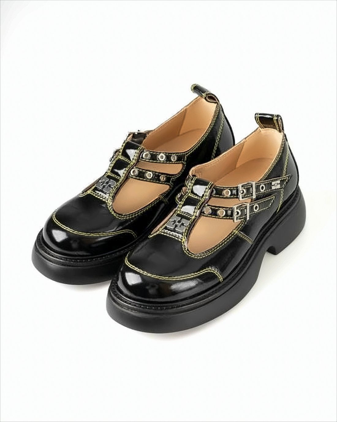 Chunky Glossy Black Loafers
