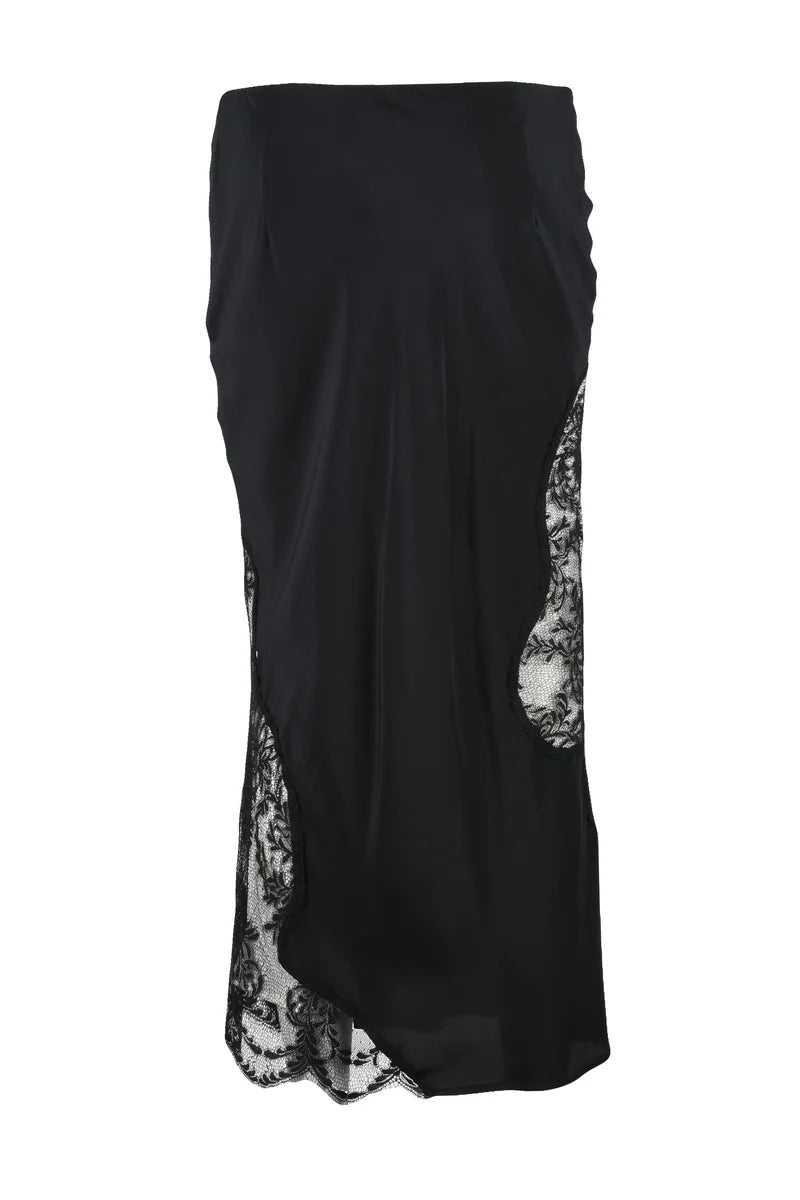 Voile Midi Skirt - Black