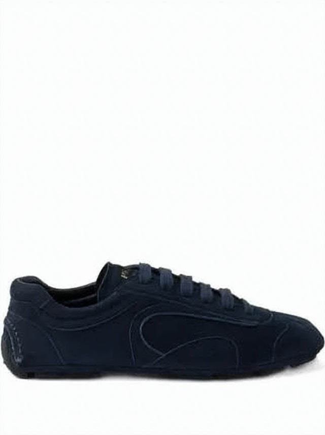 Black Calf Leather Sneakers with Rubber Sole