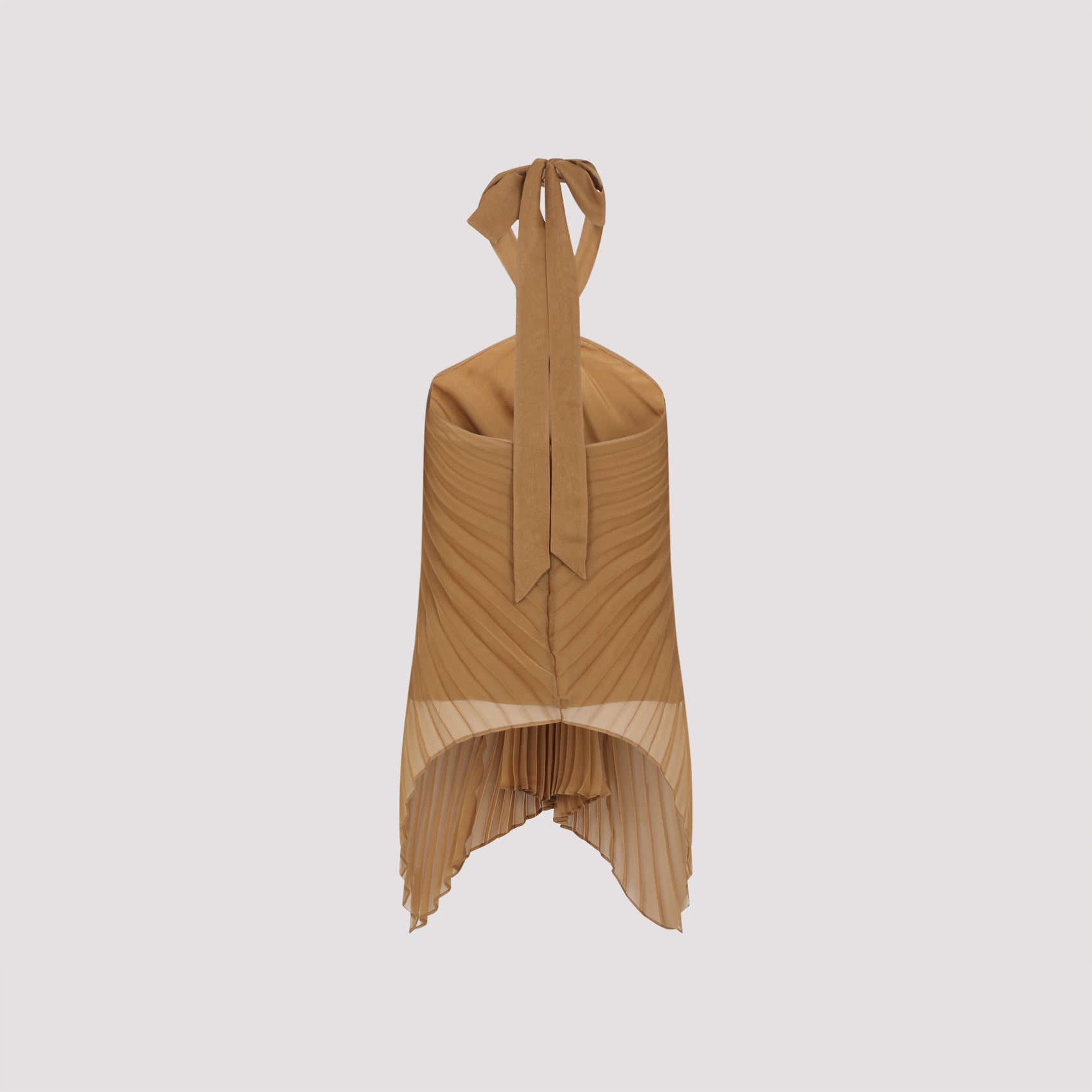 Pleated Sheer Brown Valzer Top
