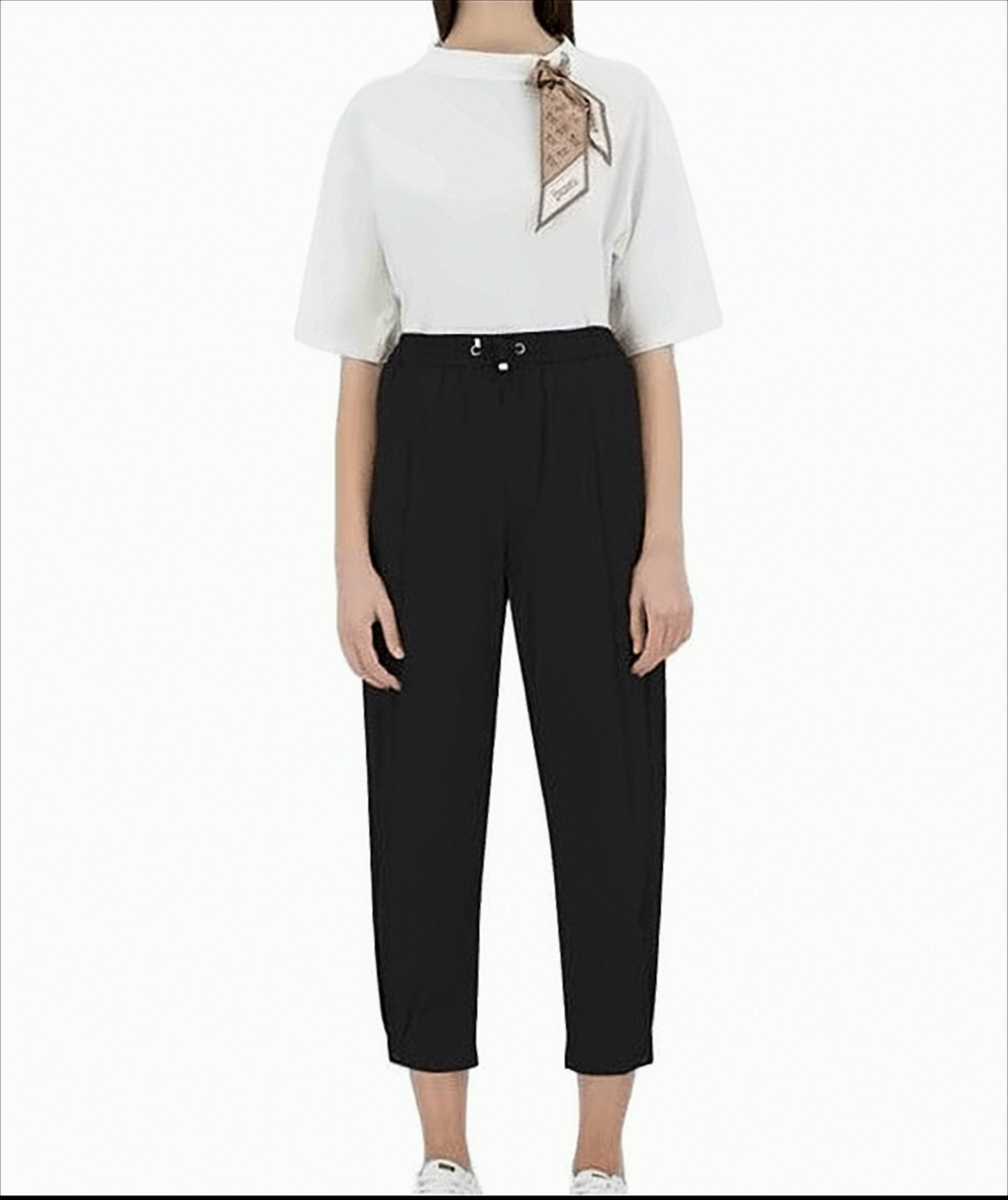 Stretch Nylon Trousers With Adjustable Details
