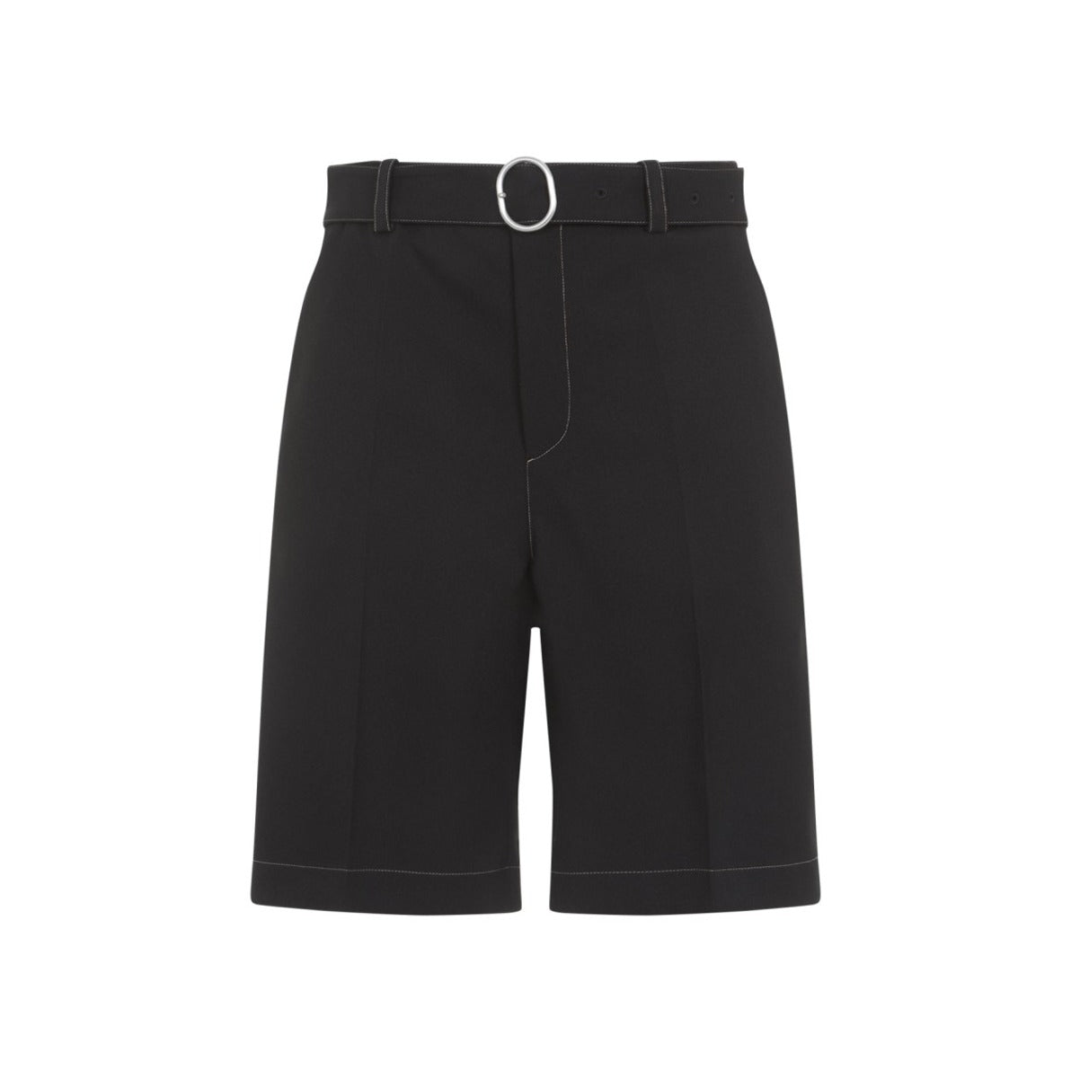 Tailored Black Polyester Shorts