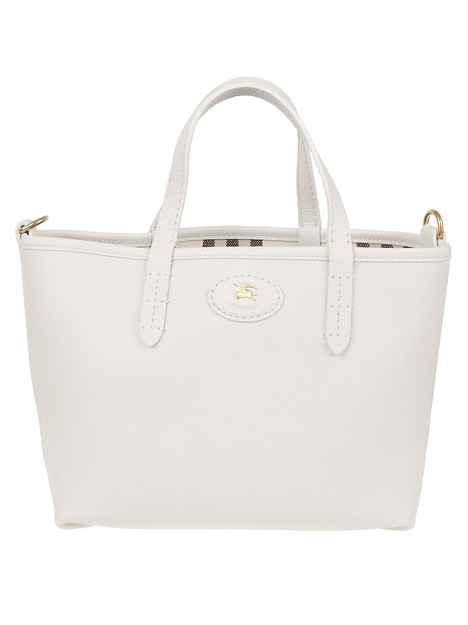 Reversible Handheld Bag in Textured Calf Grain Leather