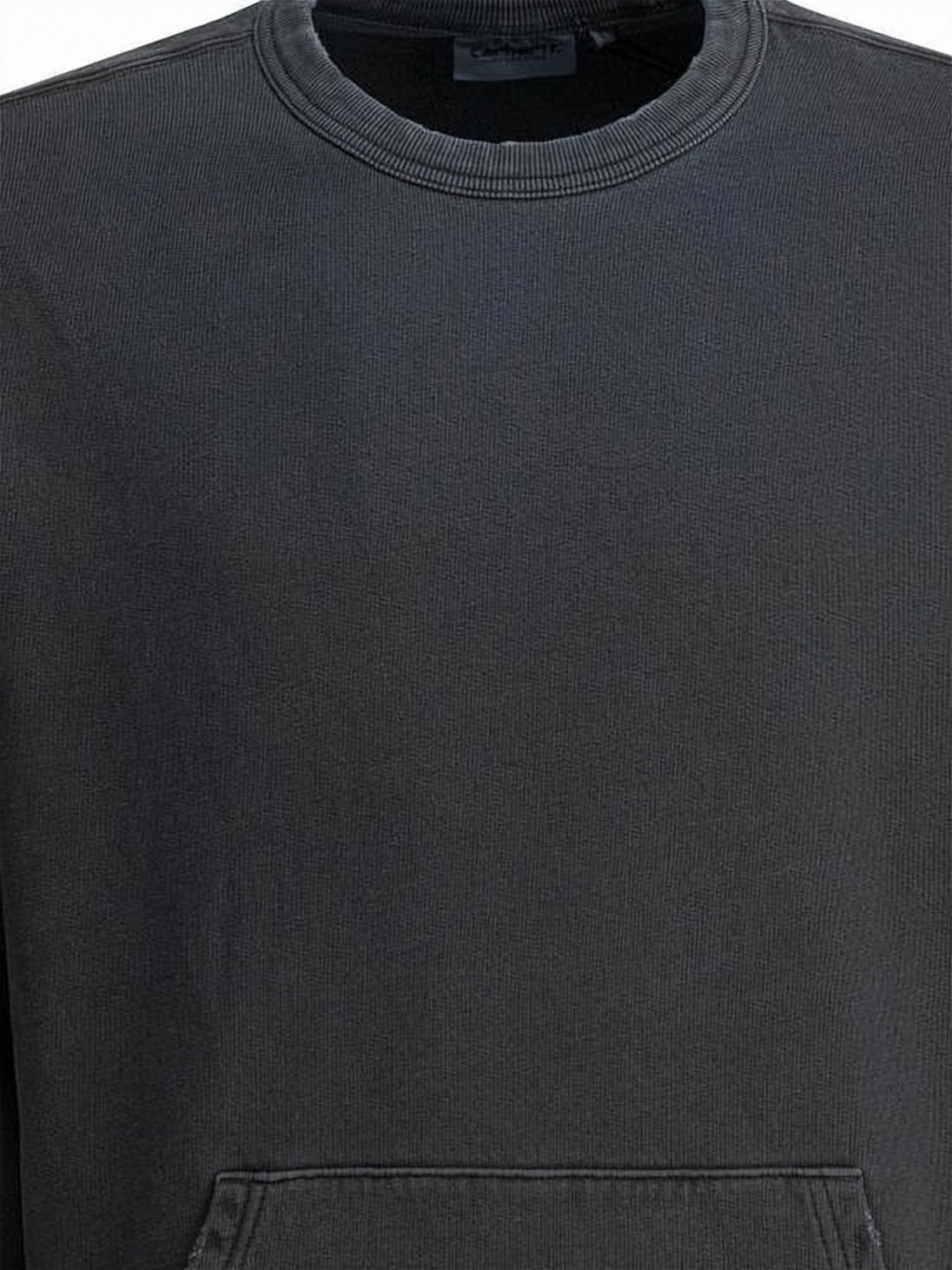 Long-Sleeve Sweatshirt with Ribbed Details and Kangaroo Pocket