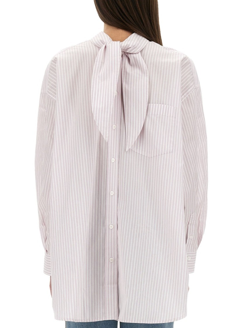Oversized Blouse With Knotted Collar