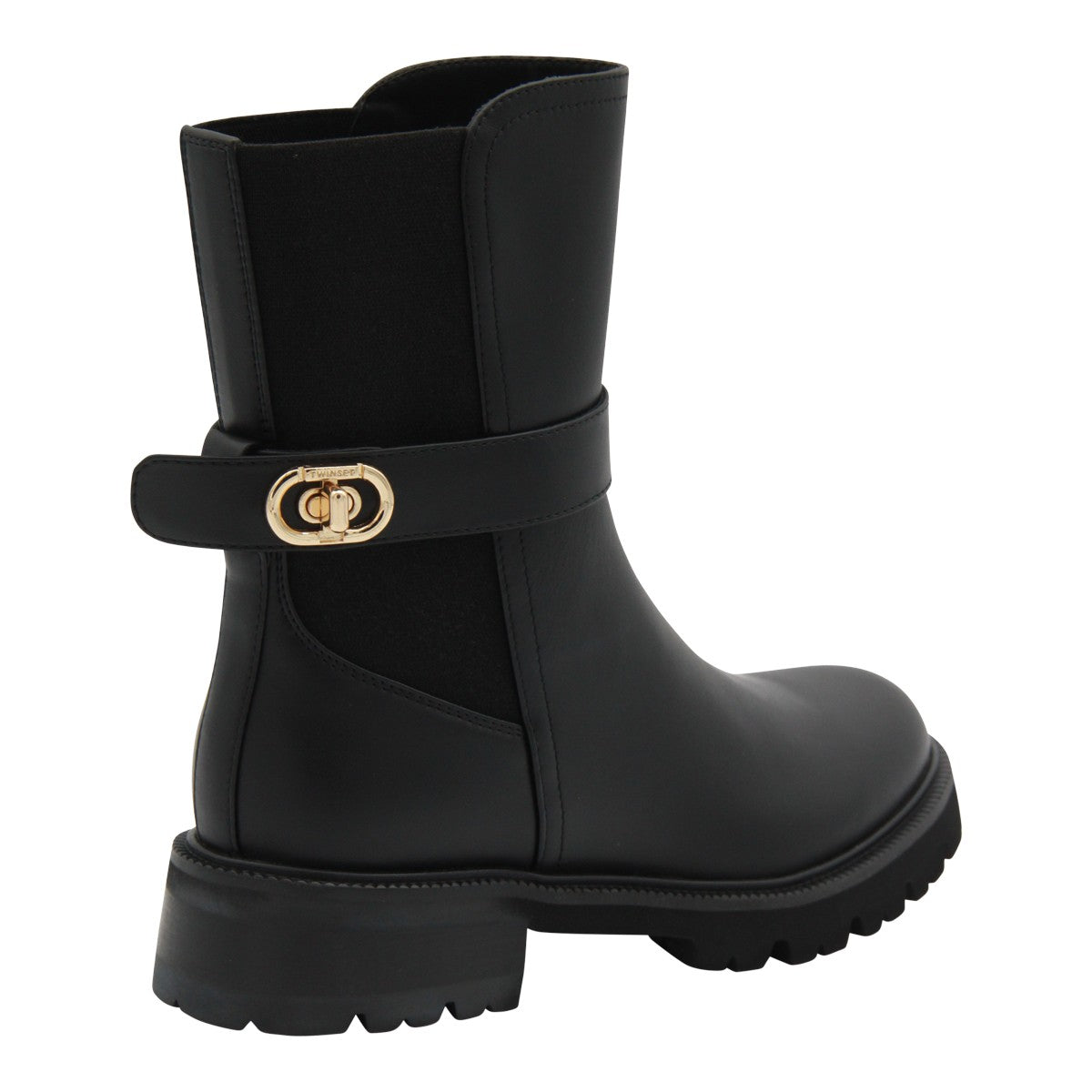 Ankle Boots with Gold-tone Buckle