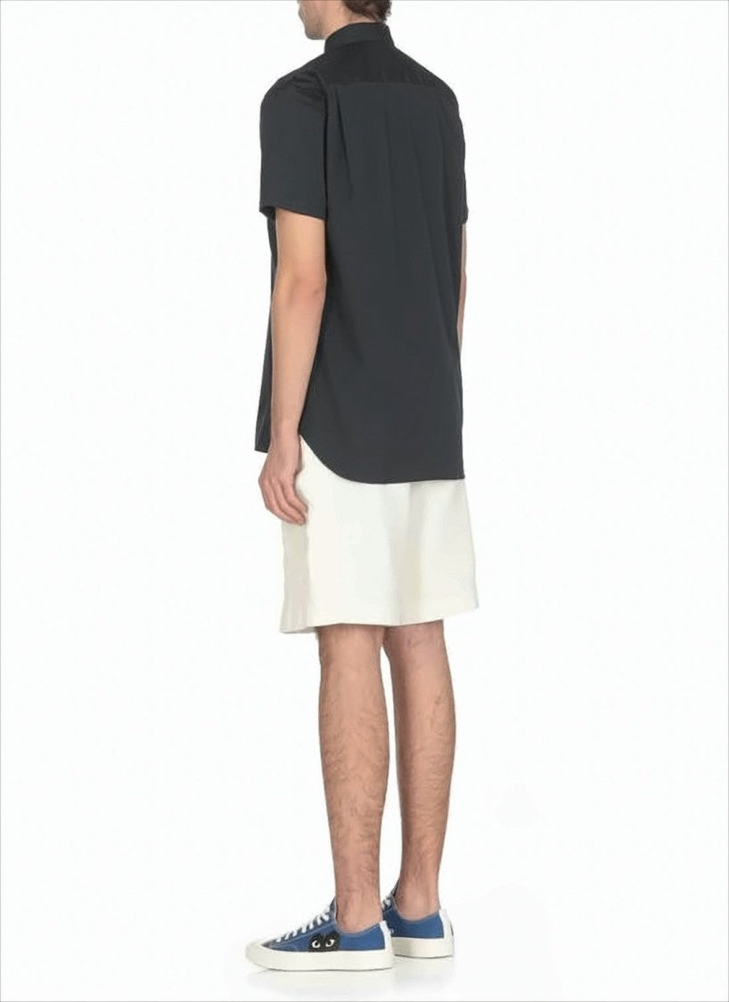 Short-Sleeve Cotton Shirt with Classic Collar