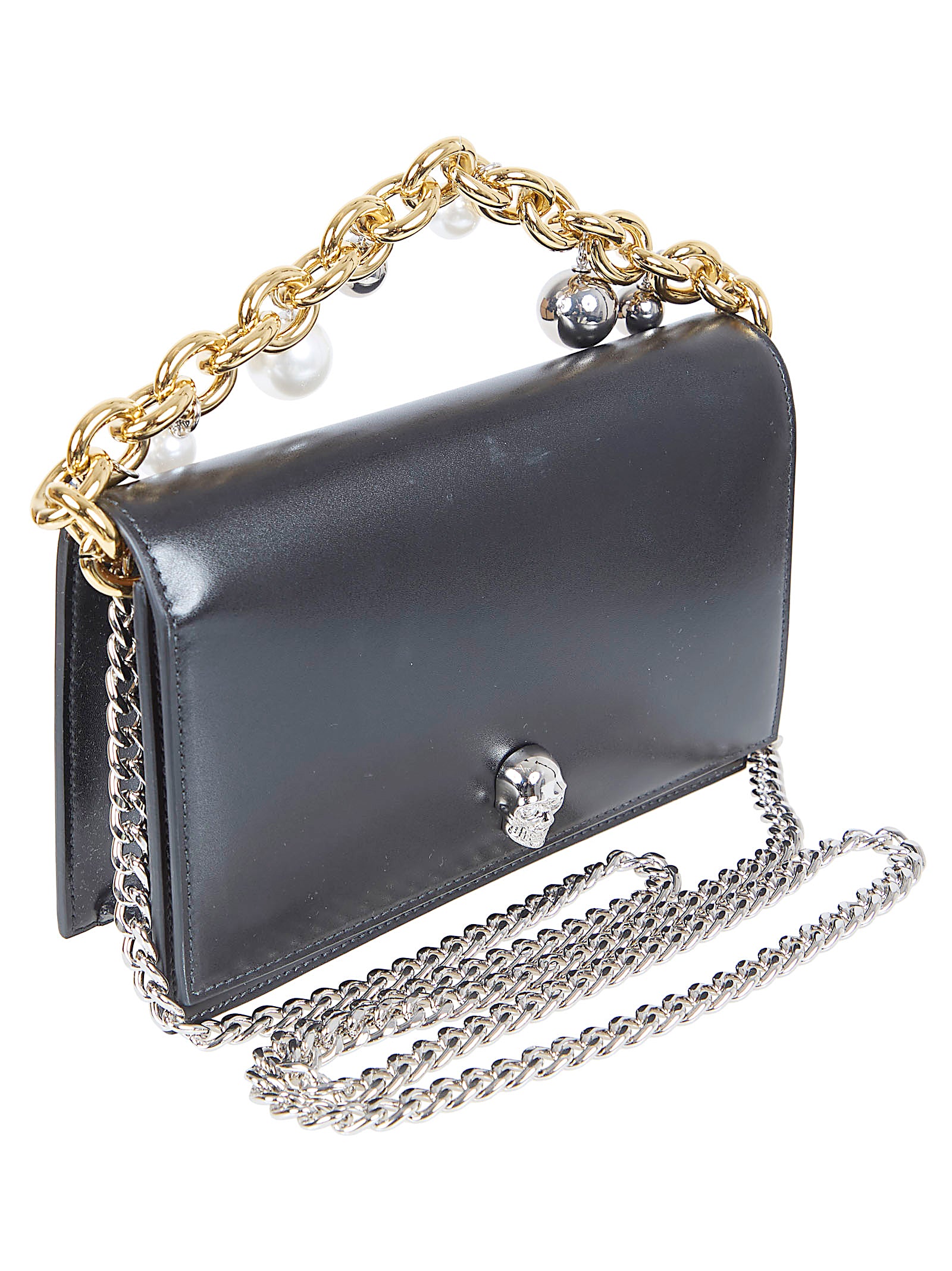 Structured Black Calfskin Handbag with Gold