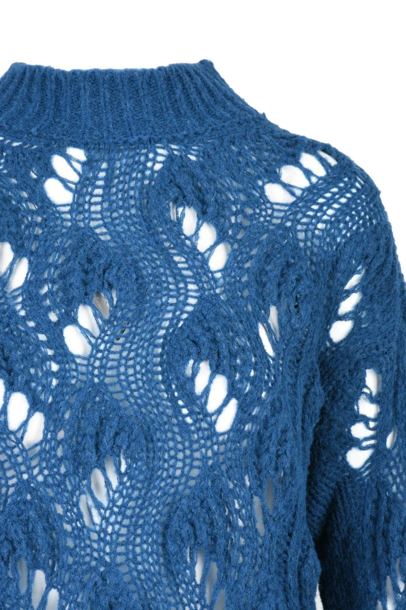 Long Openwork Knit - Blue