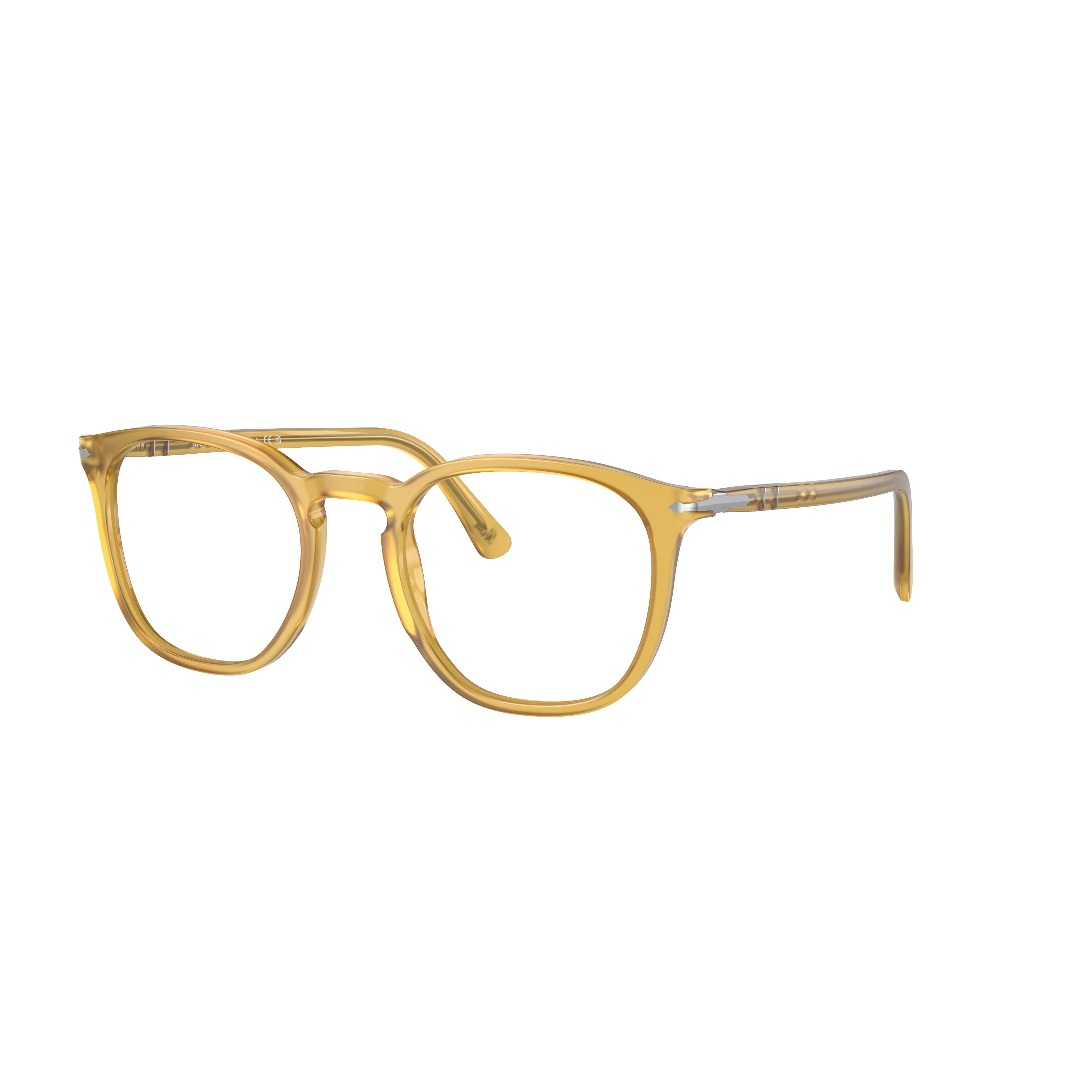 0po3318v Translucent Amber Acetate Eyeglasses with Keyhole Bridge