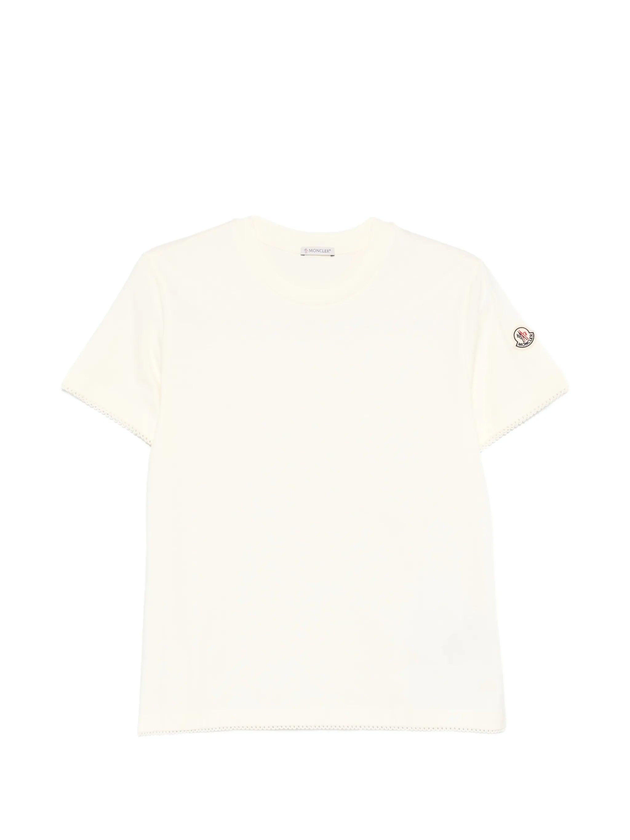 Black Scalloped Edge Short-Sleeved Top