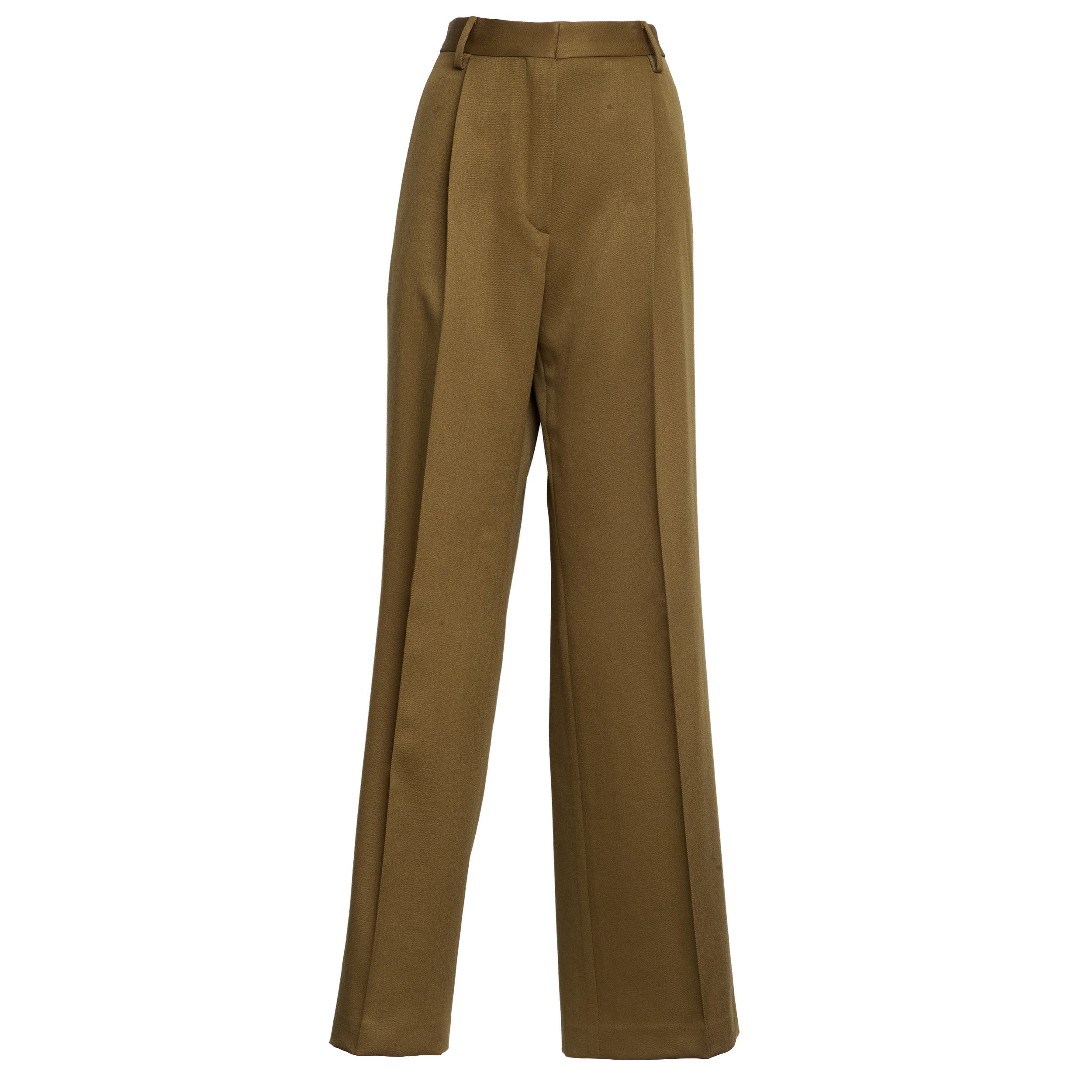 Regular Fit Wool Trousers with Front Pleats