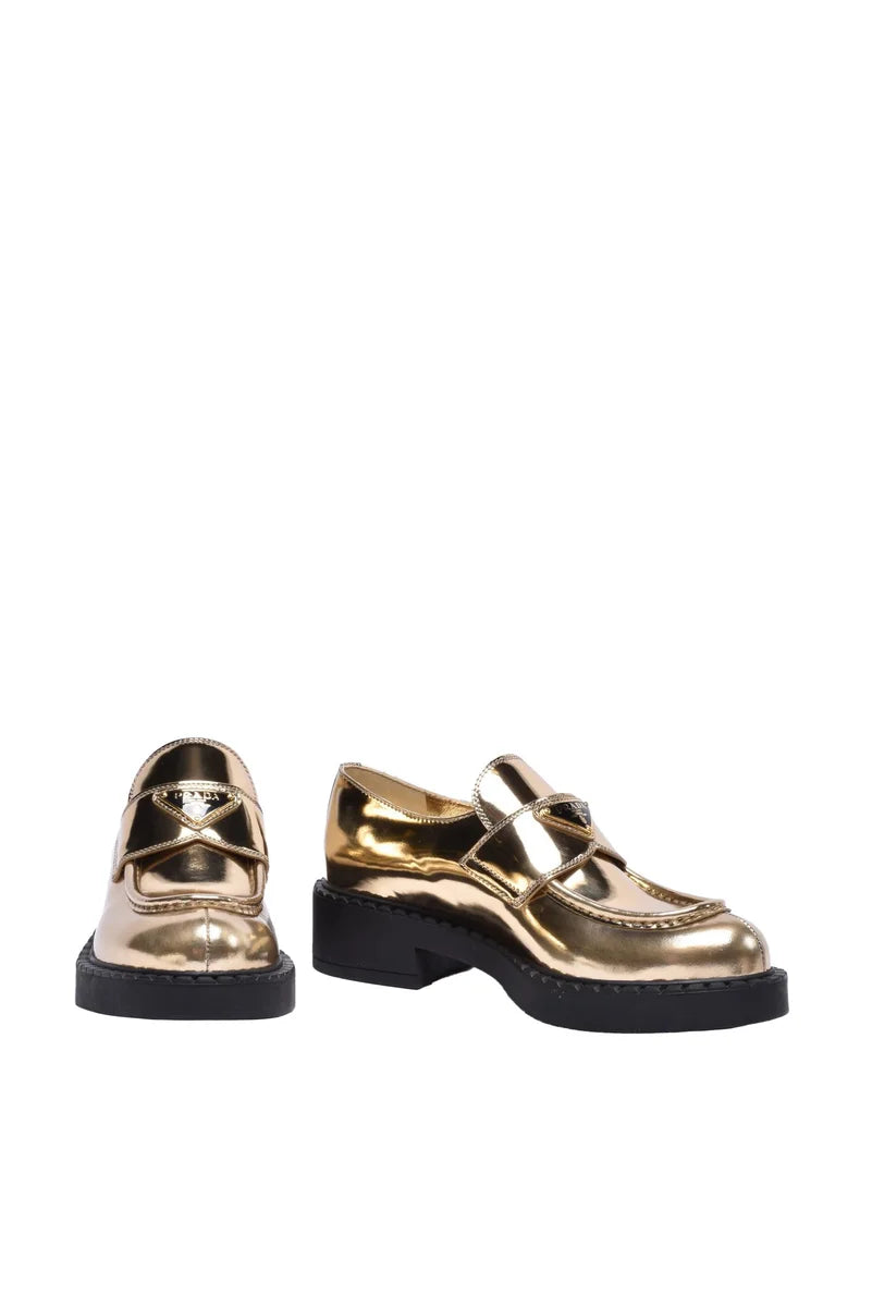 Rubber Sole Loafer Plateau - Gold