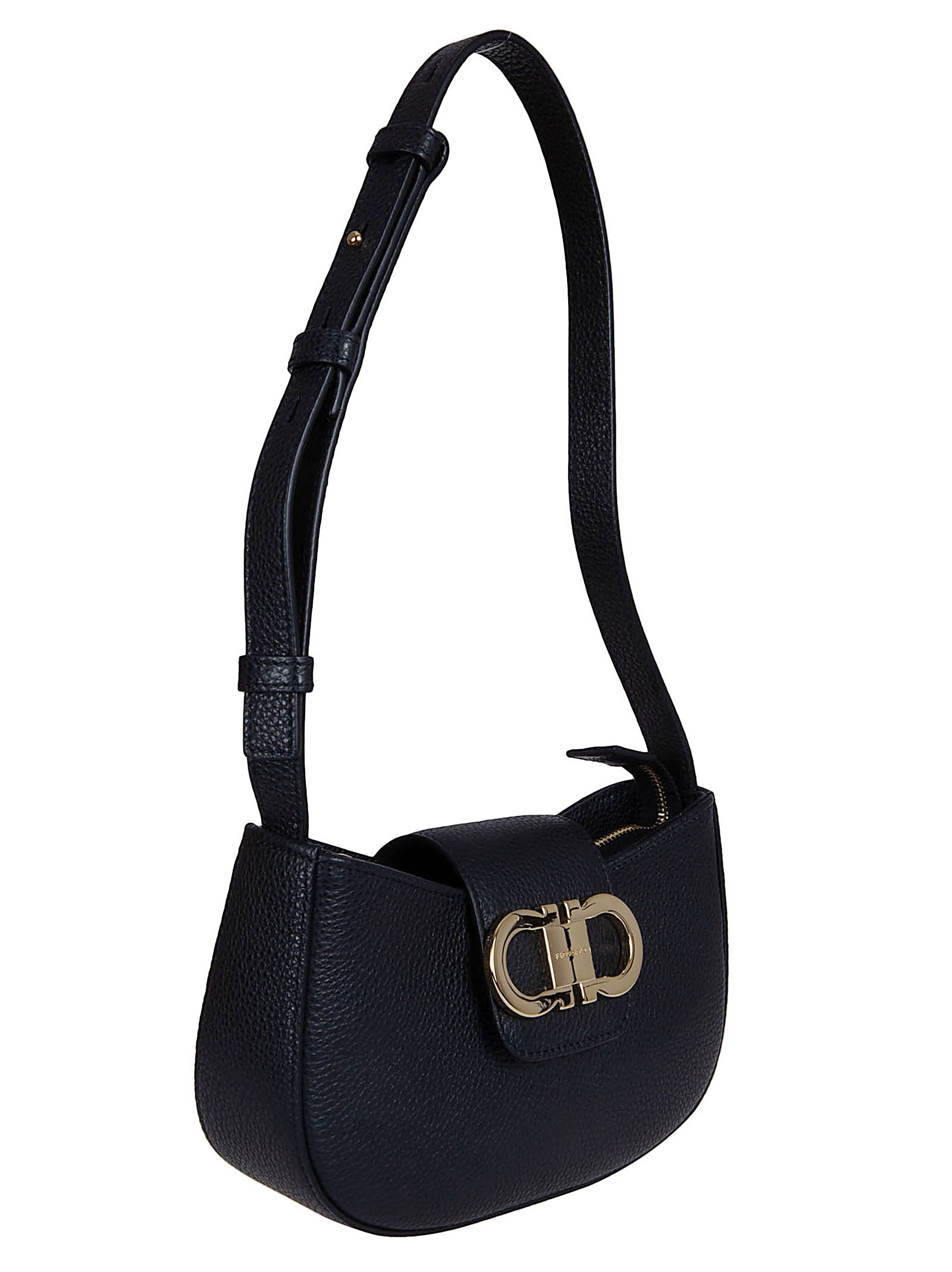 Textured Leather Minibag with Gancini Ornament