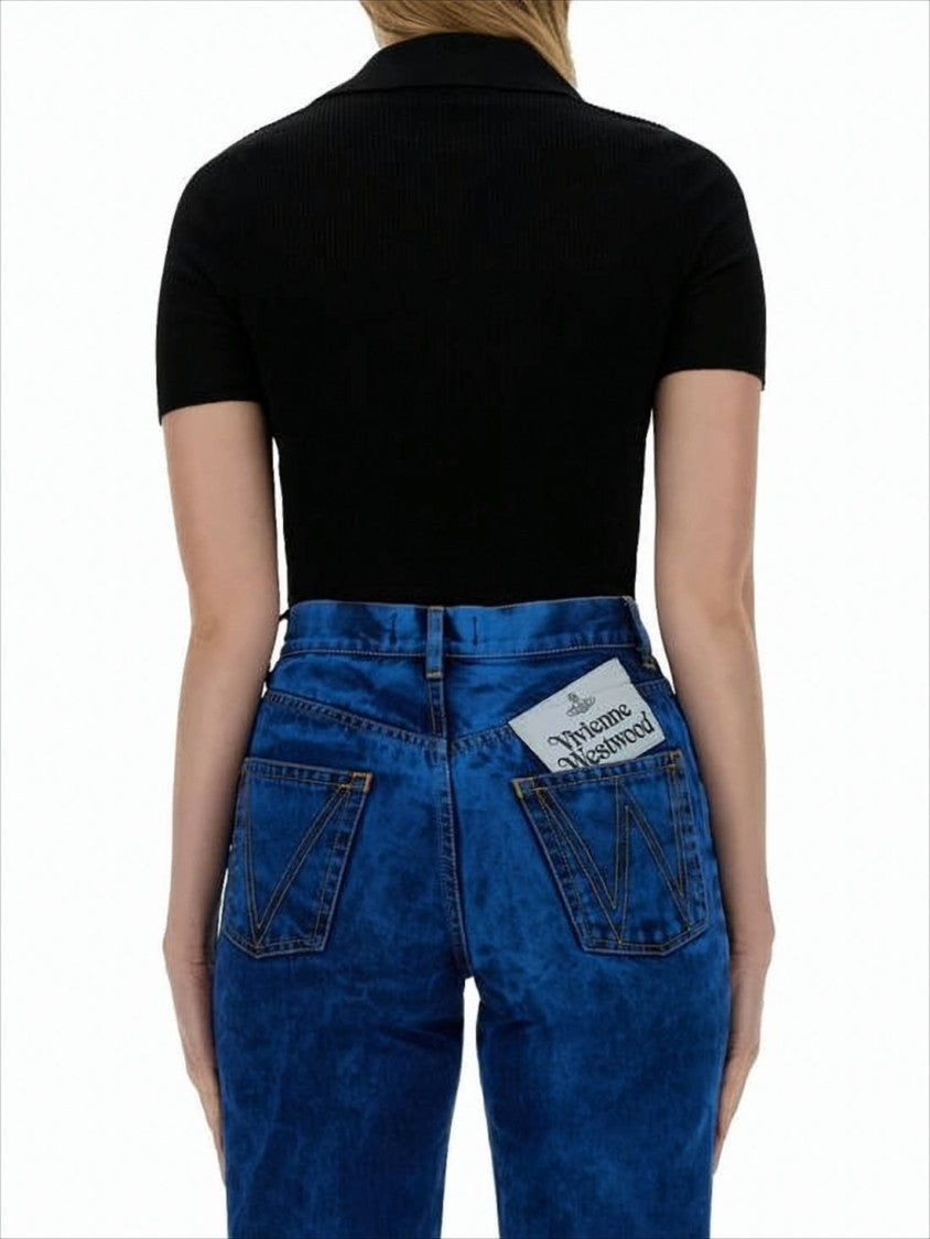 Fitted V-Neck Sweater with Ribbed Texture