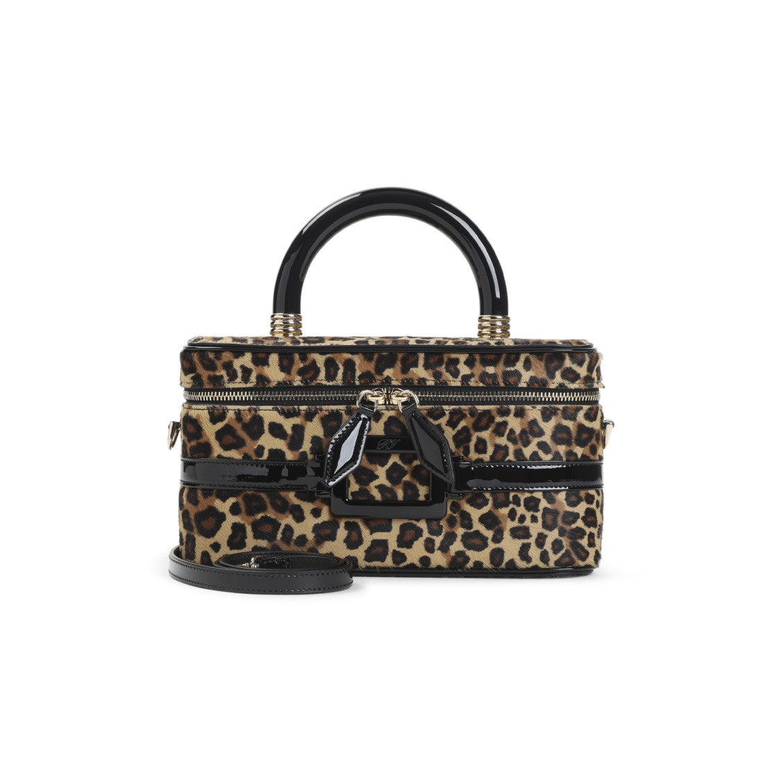 Structured Rectangular Handbag With Bold Leopard Print