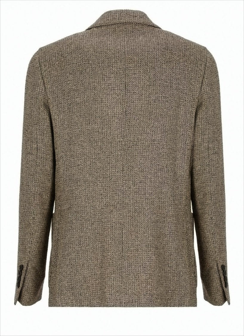 Textured Weave Blazer with Classic Notch Lapel
