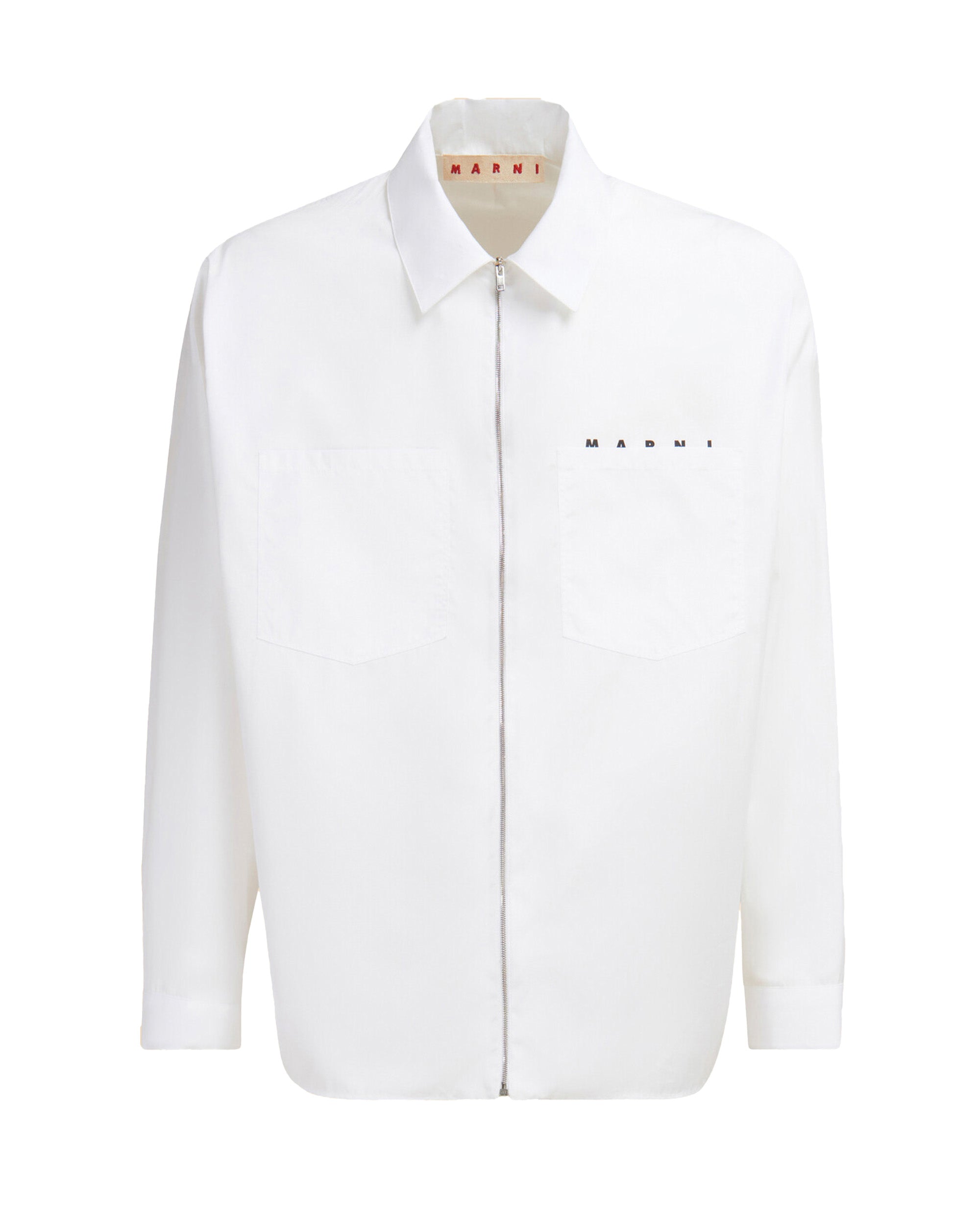 White Zip-Up Shirt