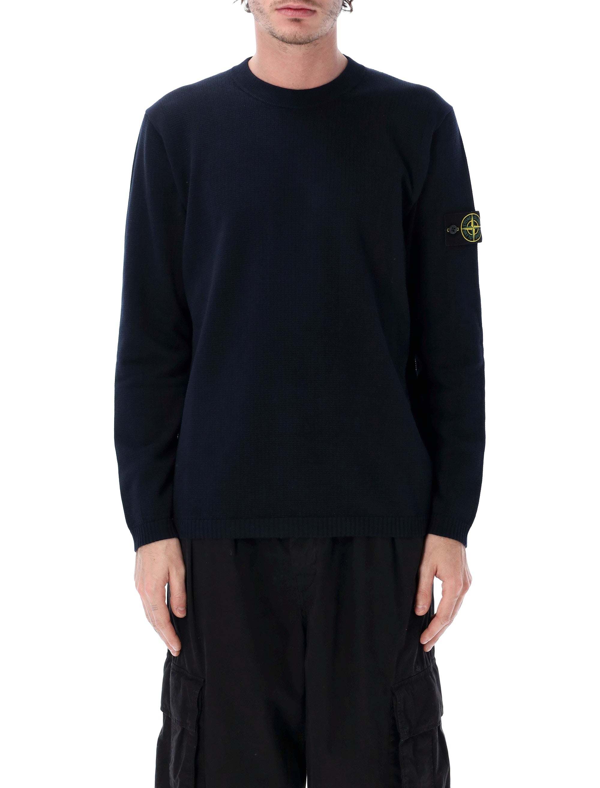 Sweter z dzianiny micro stitch z bawełny organicznej