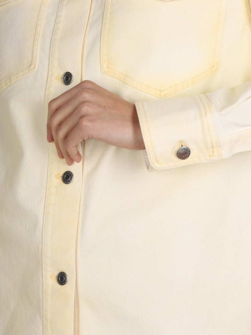 Pointed Collar Denim Shirt Jacket