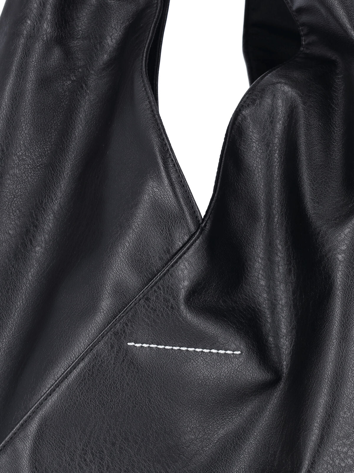 Structured Black Bag with Smooth Surface