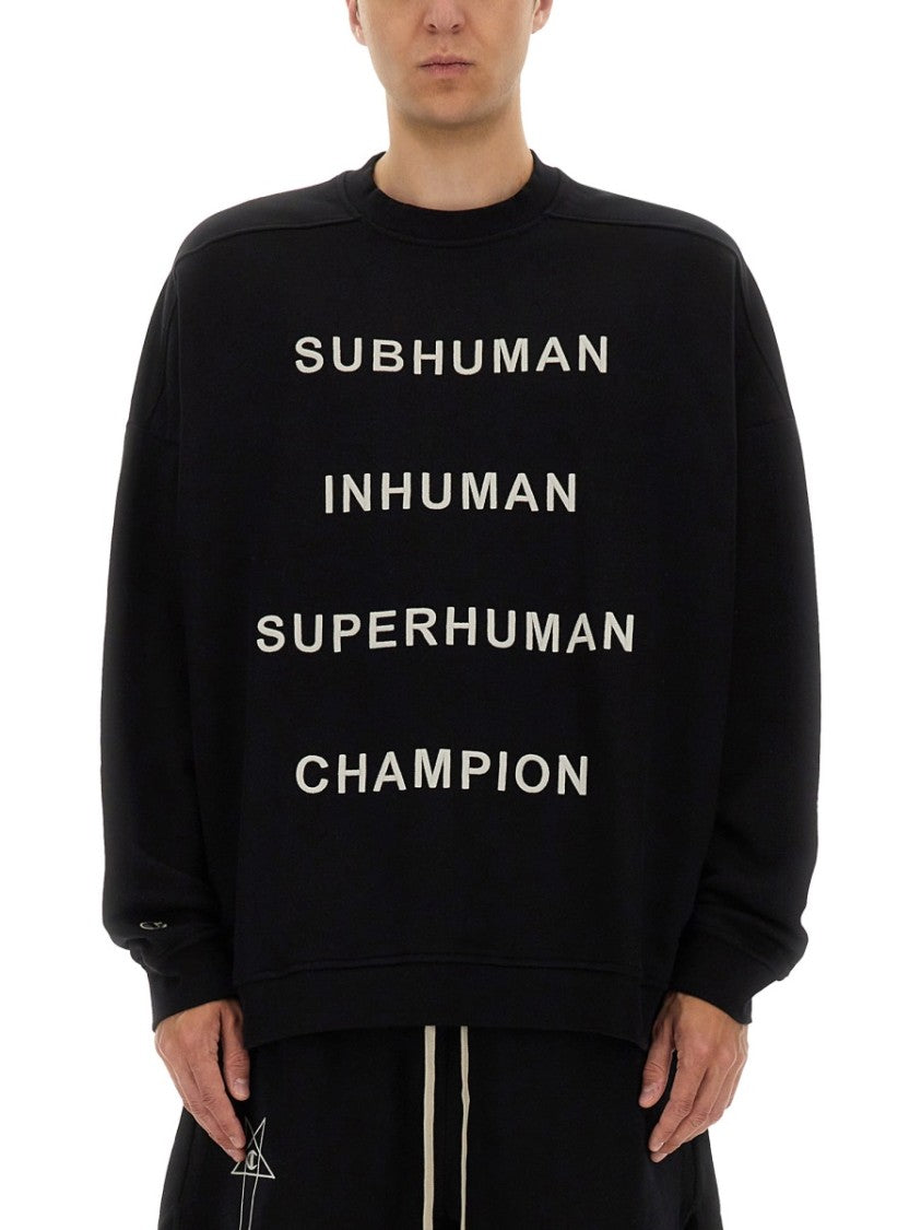 Oversized Black Sweatshirt With Graphic Design