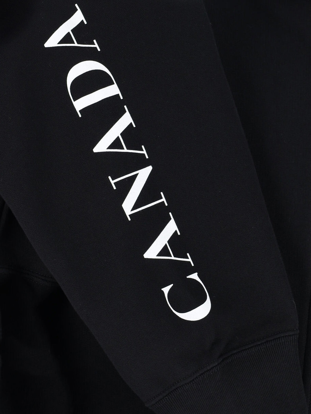 Black Cropped Zip-Up Cotton Logo Hoodie