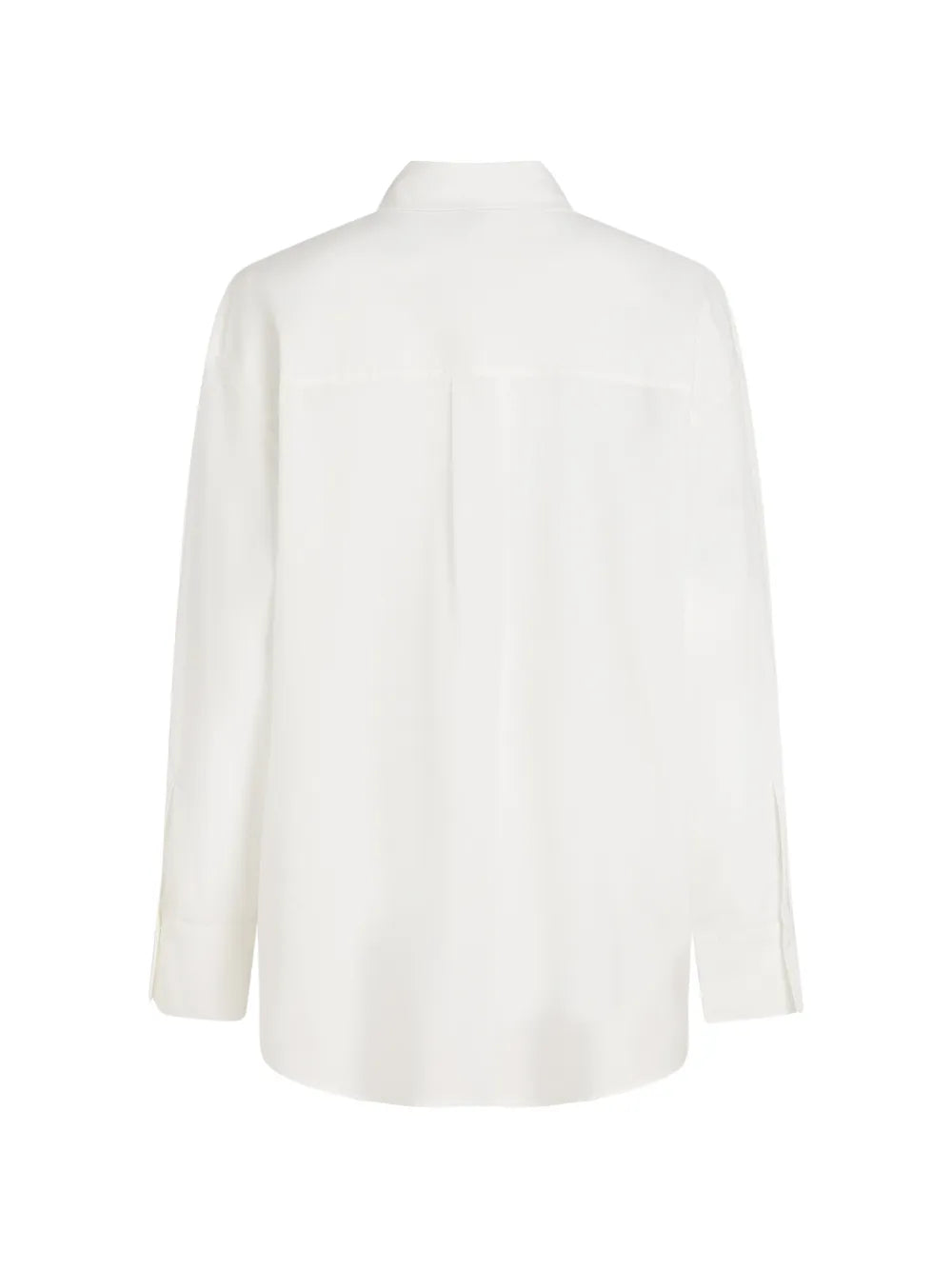 Classic White Button-Up Shirt with Signature Detail