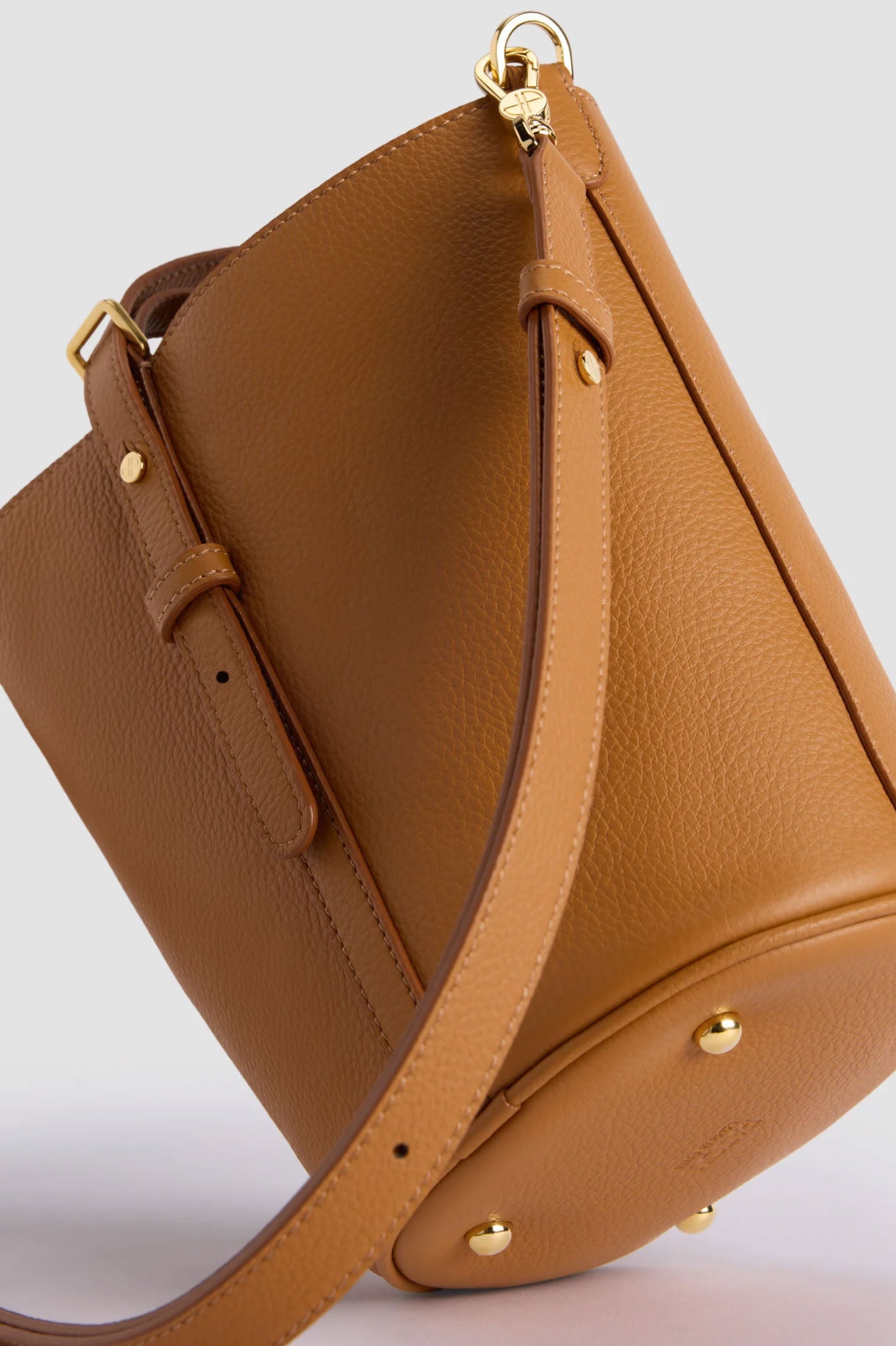 Grained Leather Bucket Handbag