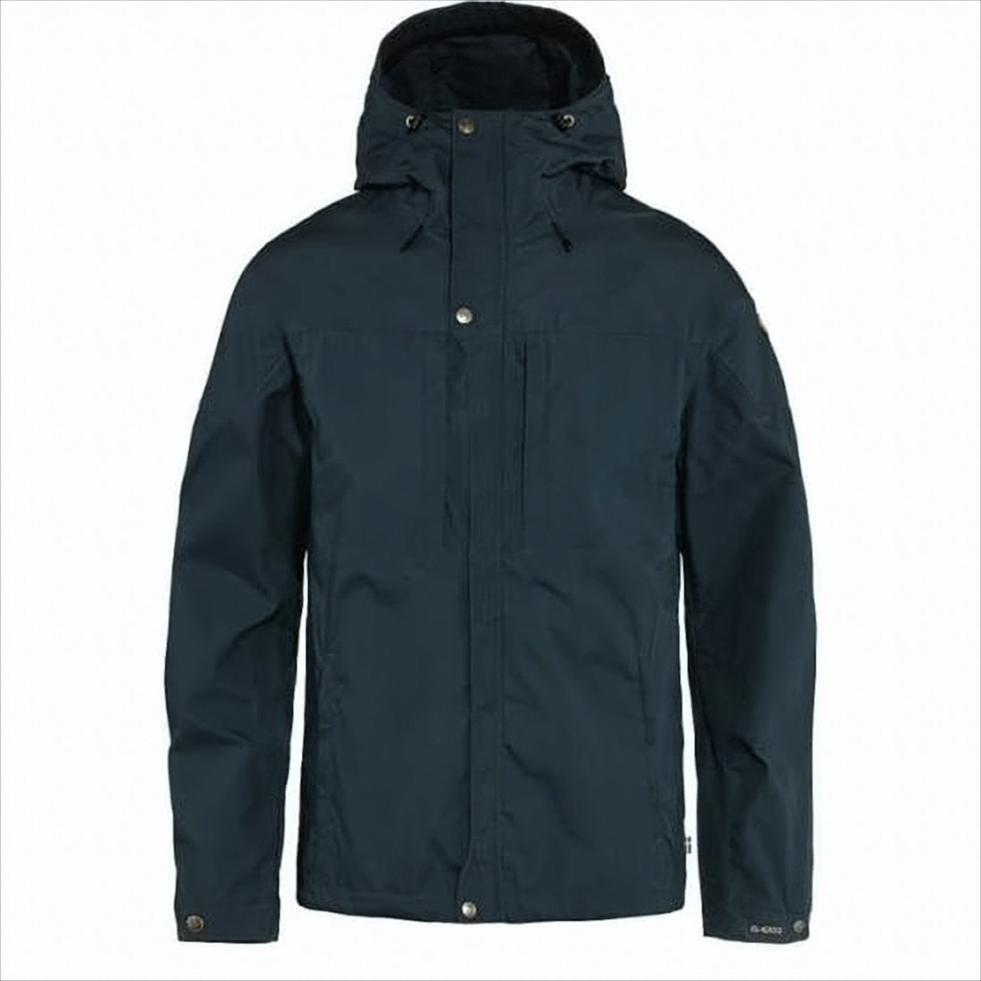 Casual Blue Jacket With Front Zip And Adjustable Hood