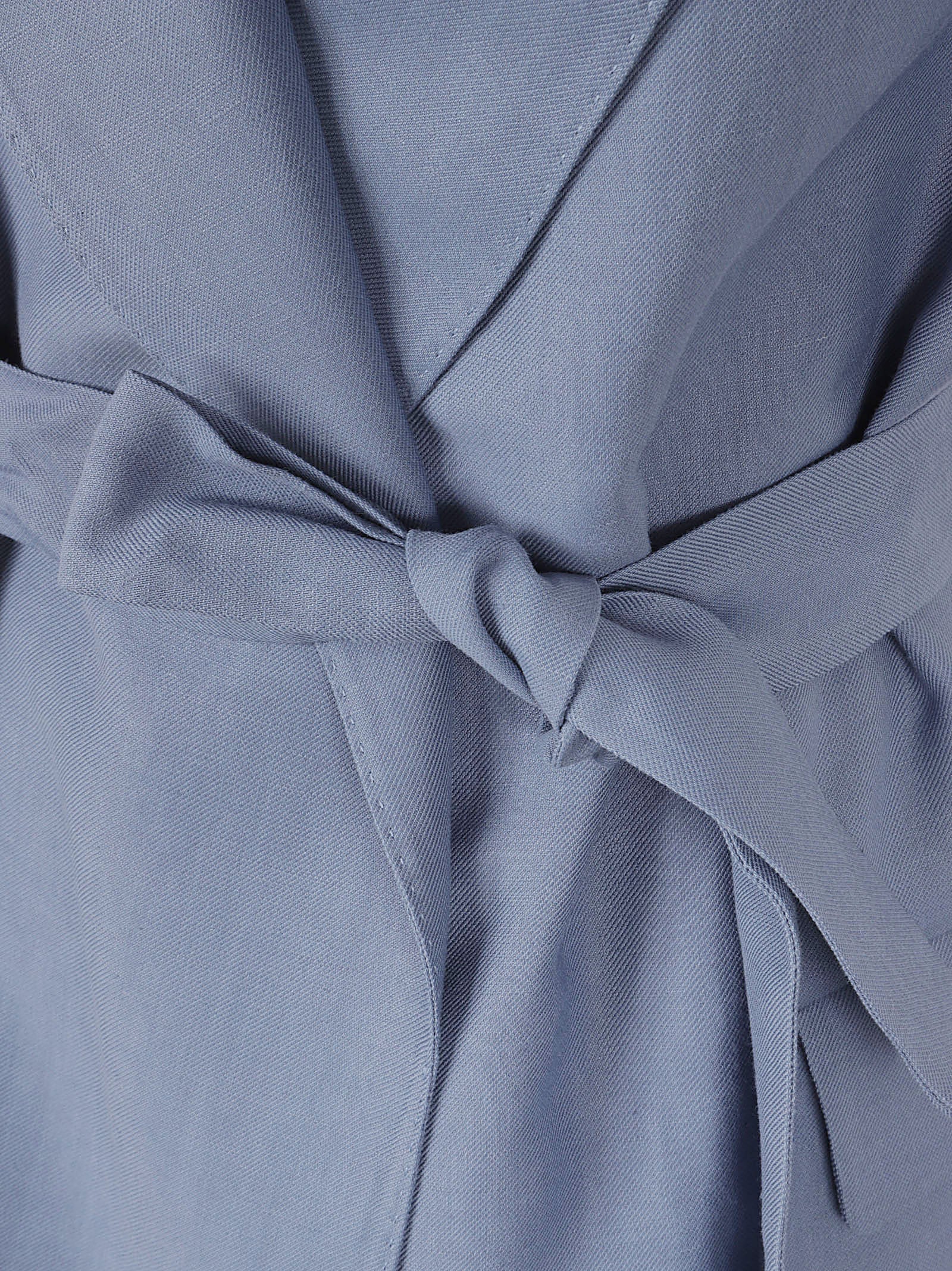 Sleeveless Tailored Coat With Belted Waist