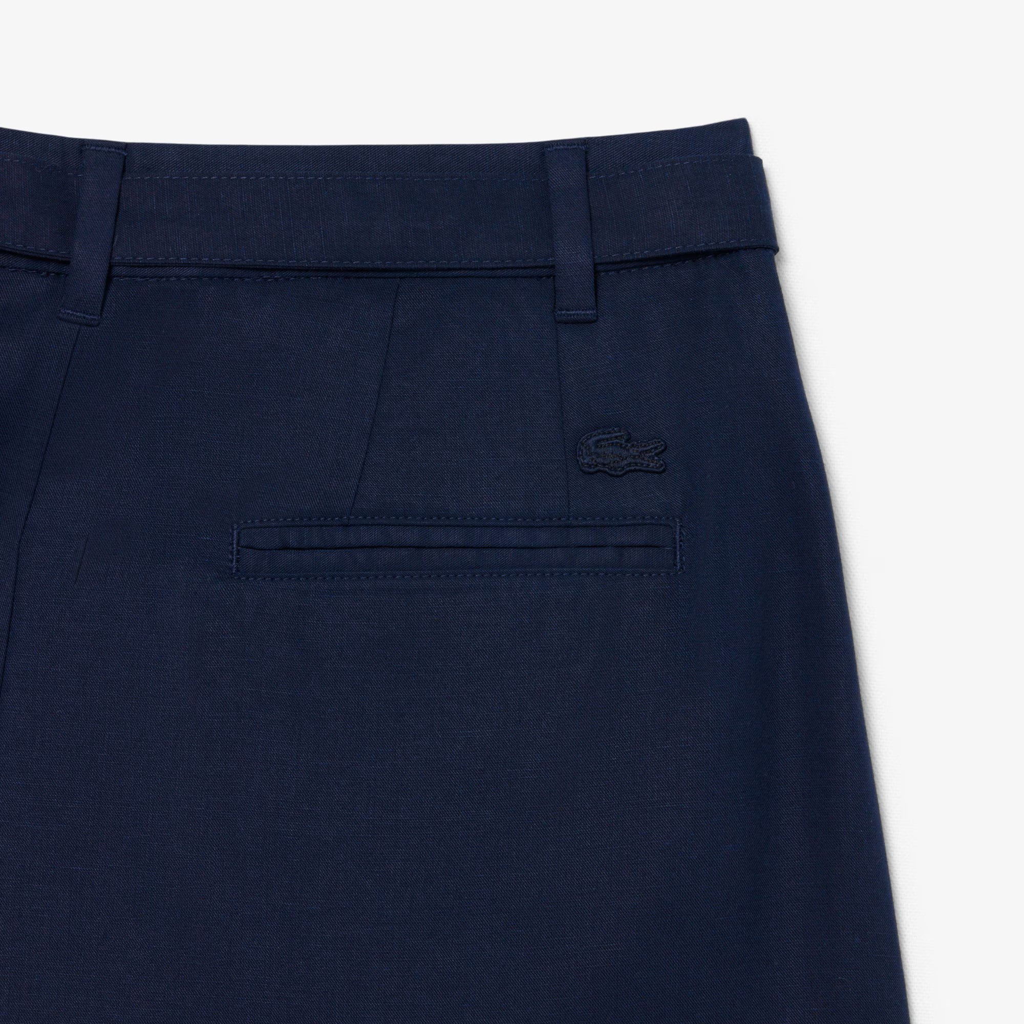 Tailored High-Waist Shorts with Self-Tie Belt