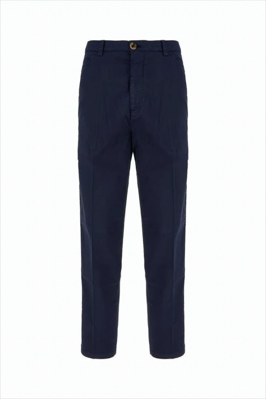 Tailored Blue Denim Pants with Design
