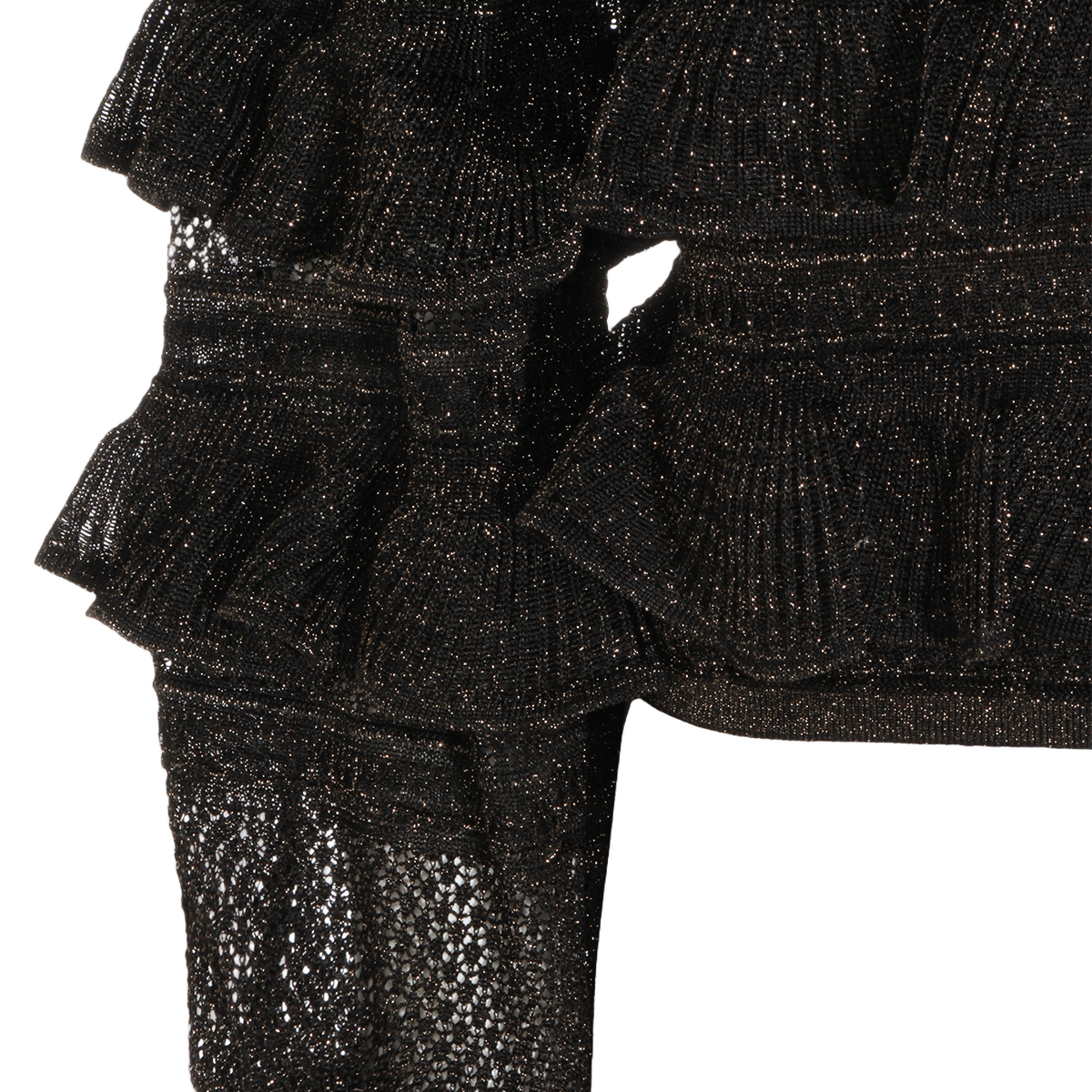 Sheer Textured Top with Ruffled Detailing