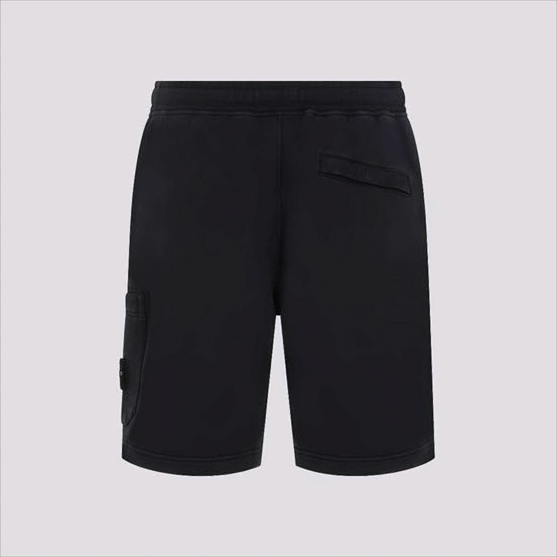 Black Cotton Shorts with Drawstrings