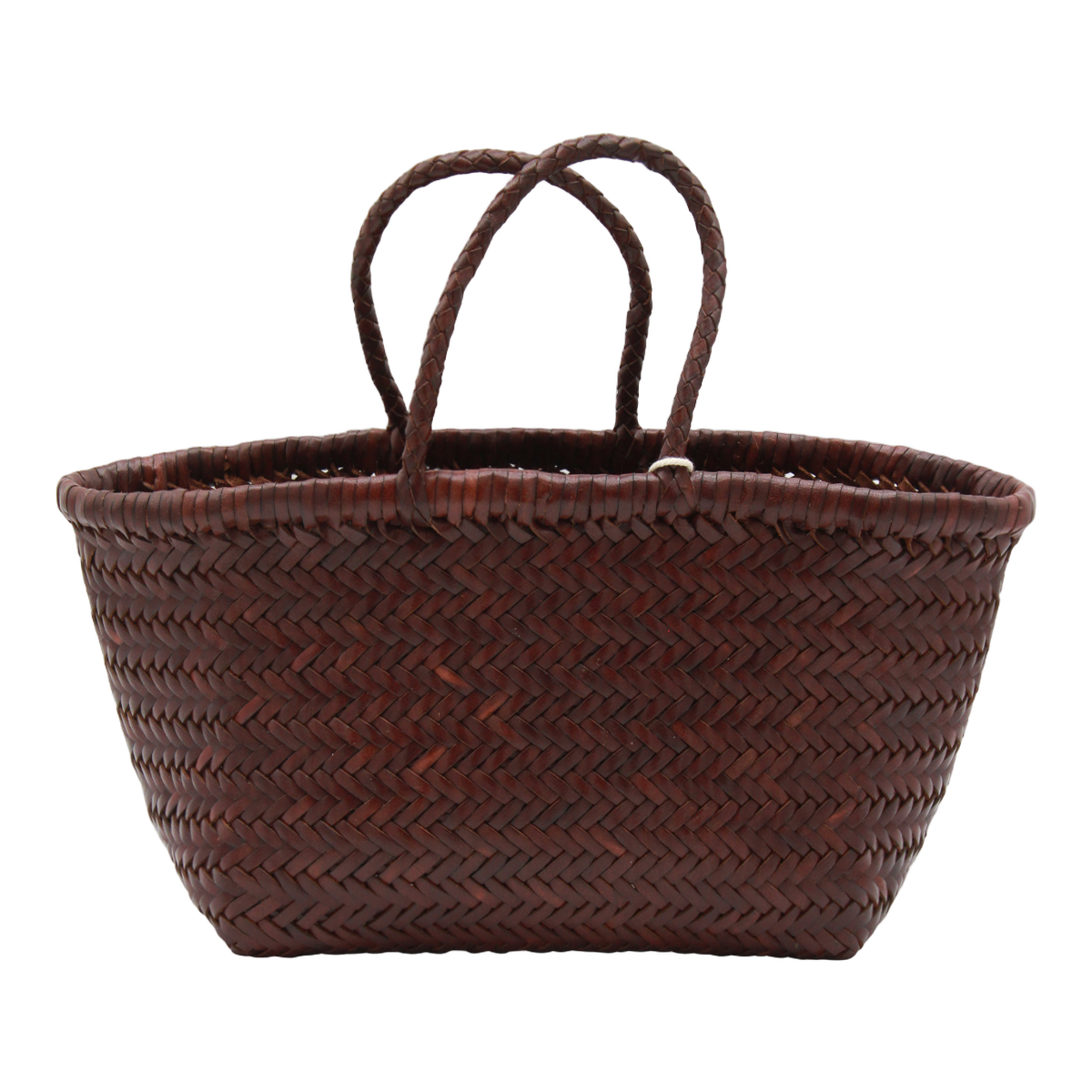 Handwoven Basket Bag with Textured Braided Pattern