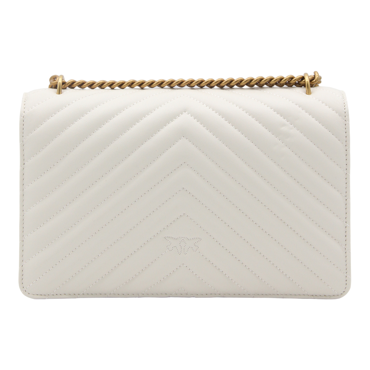 Quilted White Rectangular Pinko Handbag