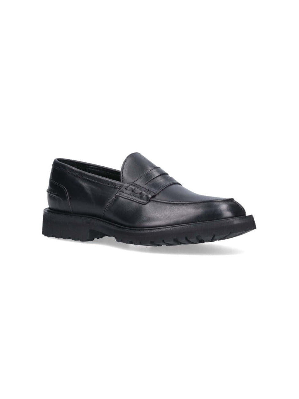 James Black Leather Loafers