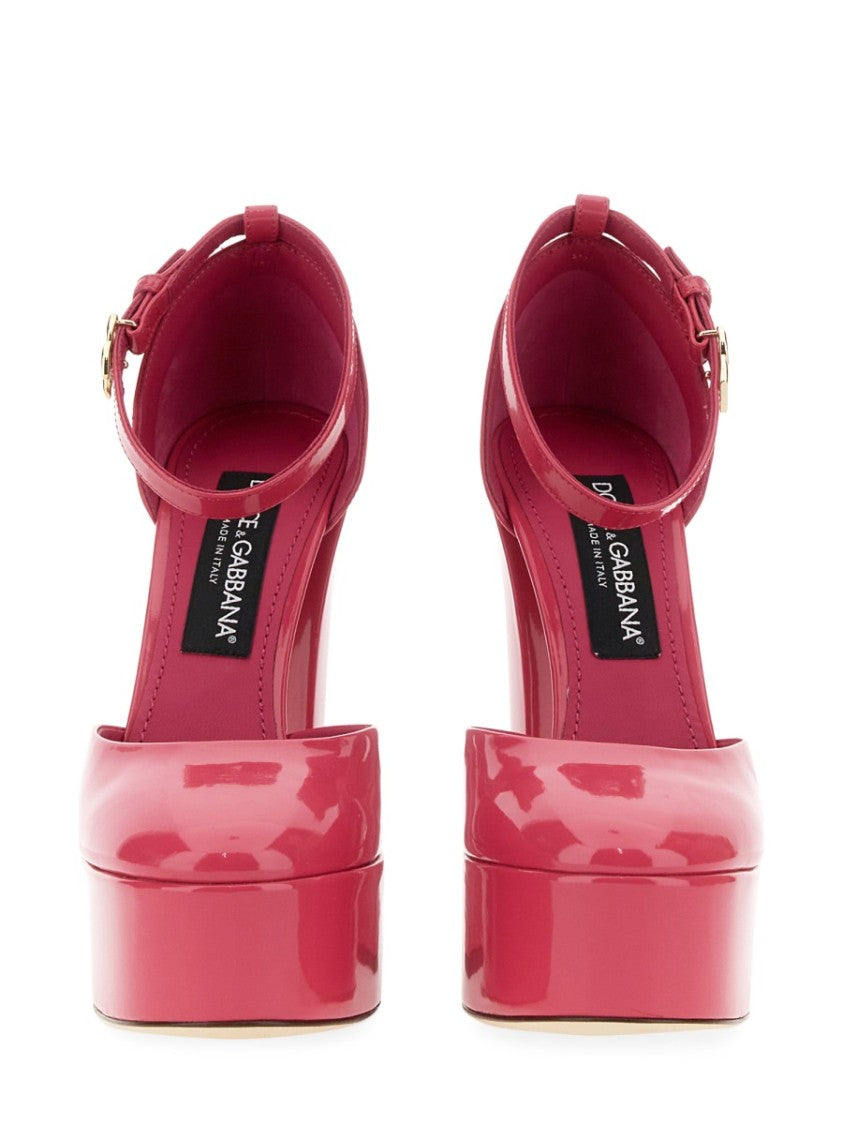 Glossy Leather Platform Pumps