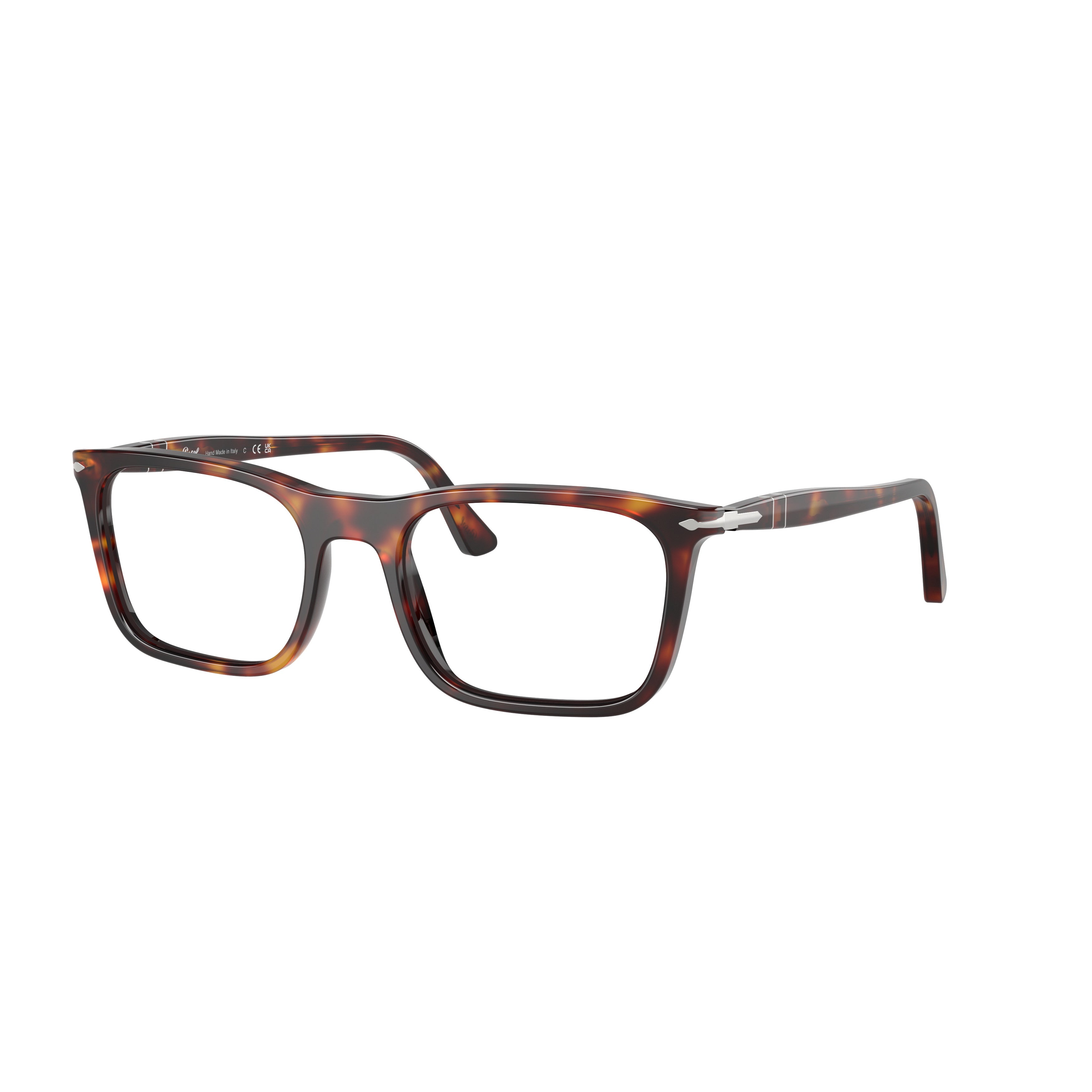 0po3358v Tortoiseshell-Patterned Acetate Eyeglasses with Silver Accents