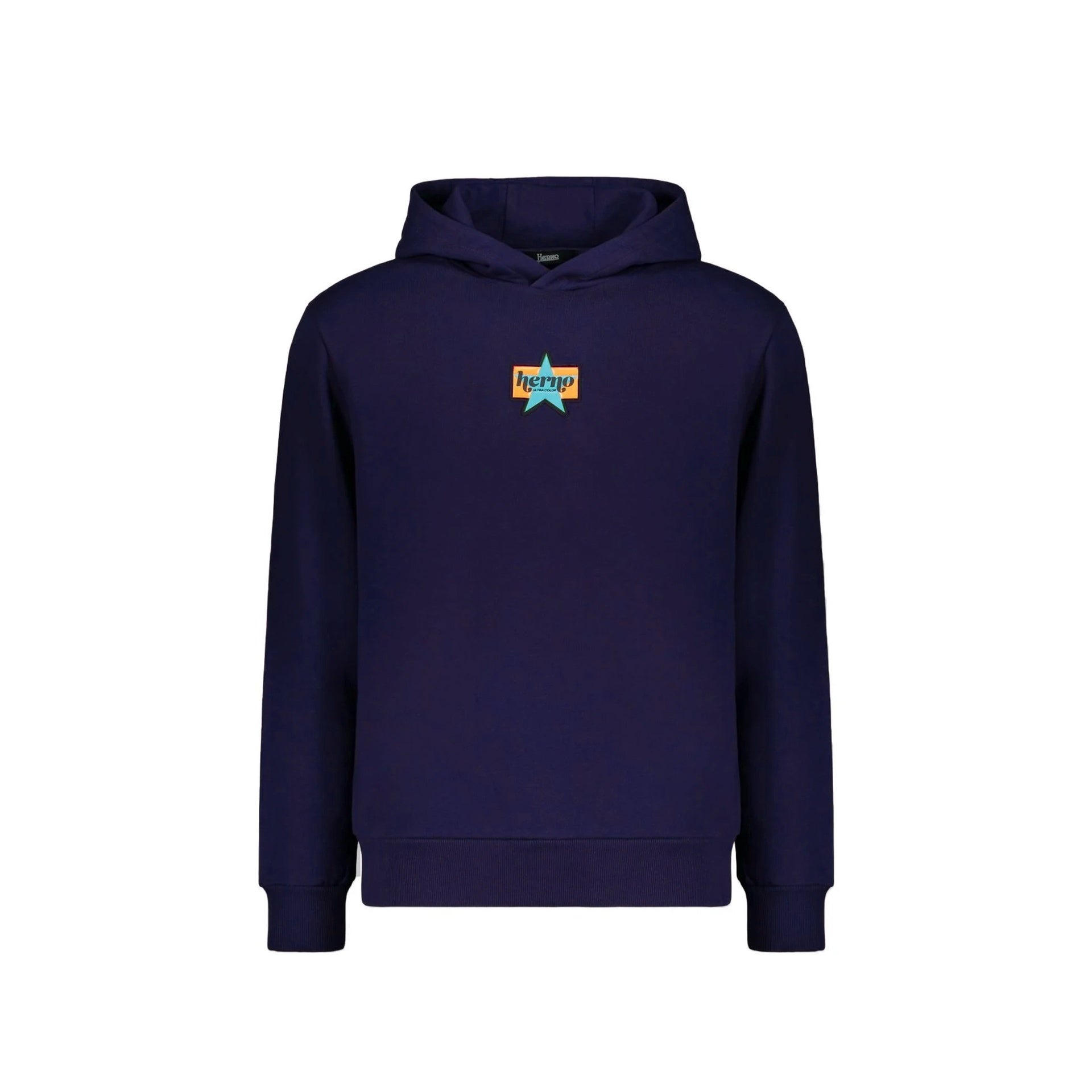 Relaxed Fit Blue Cotton Logo Sweatshirt