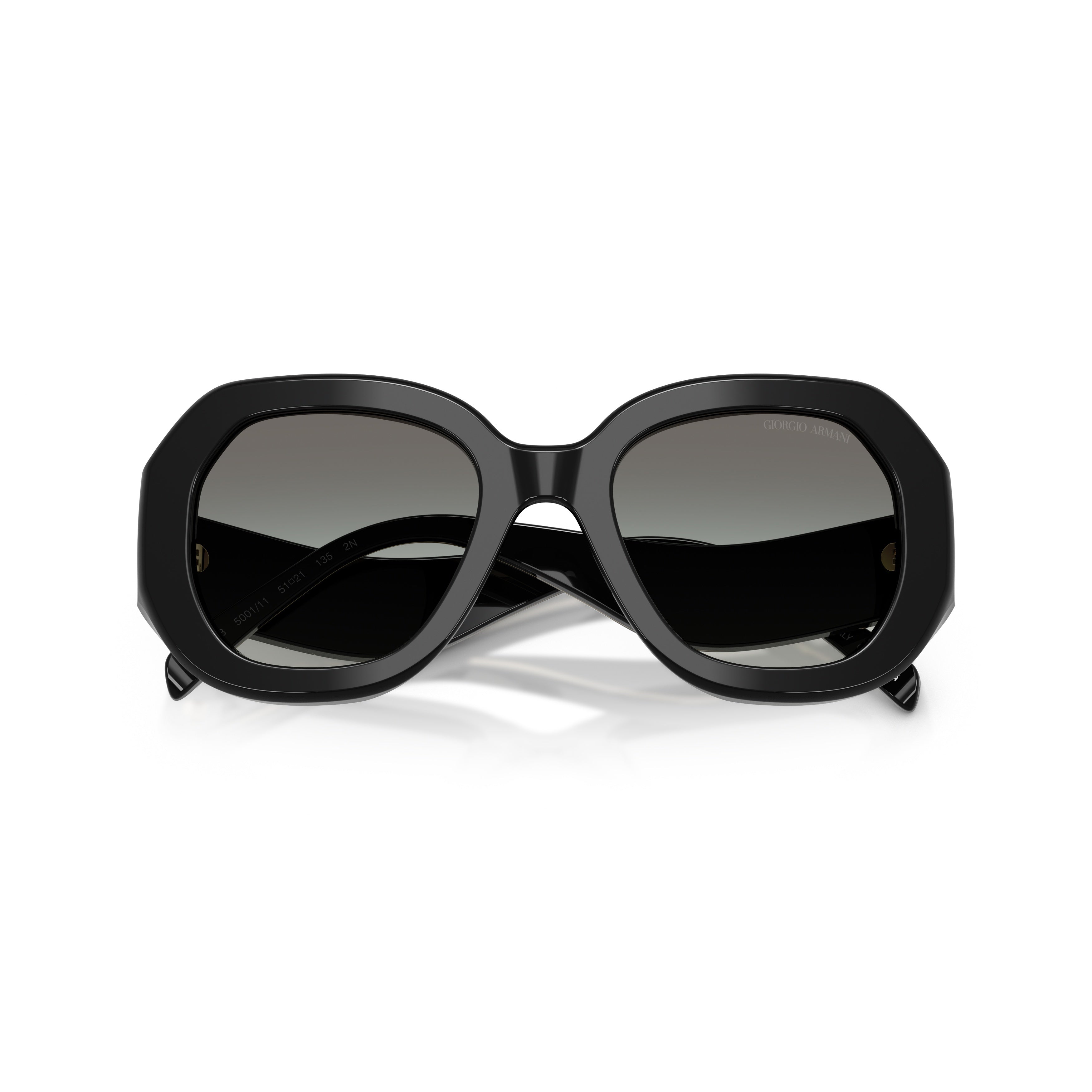 0ar8248 Oversized Geometric Black Sunglasses with Gold Accents