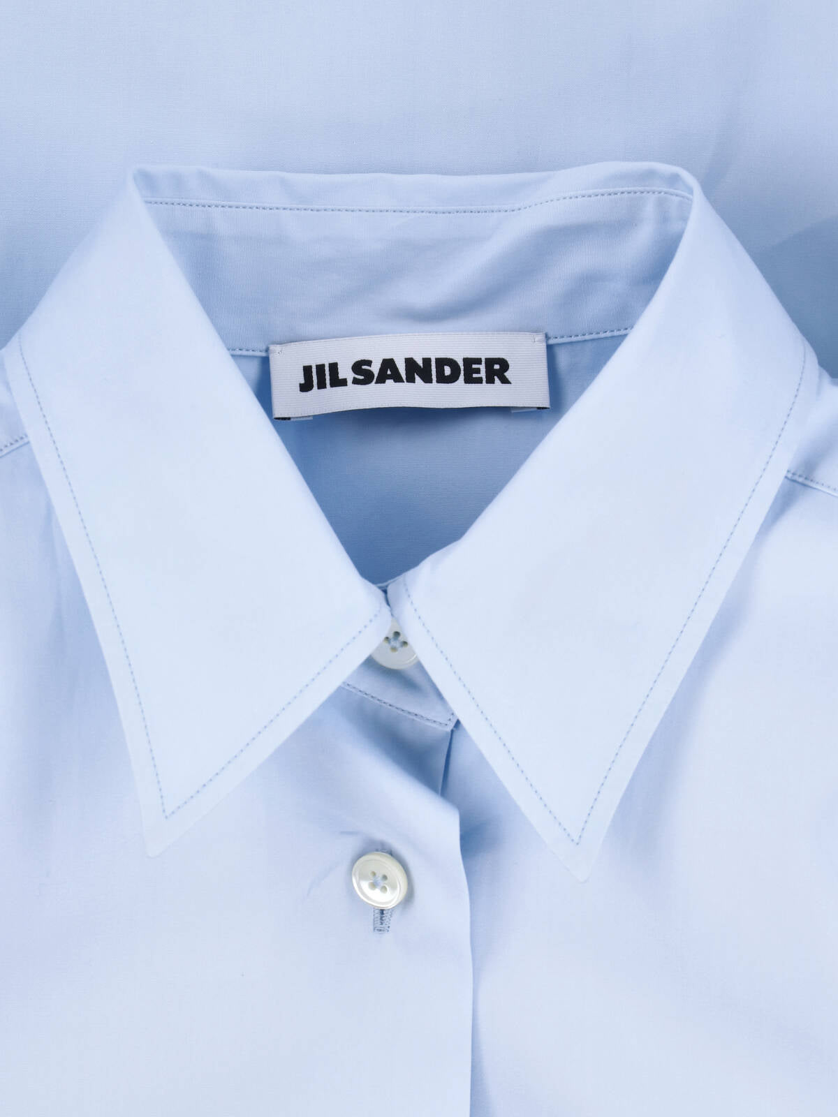 Light Blue Cotton Poplin Pointed Shirt