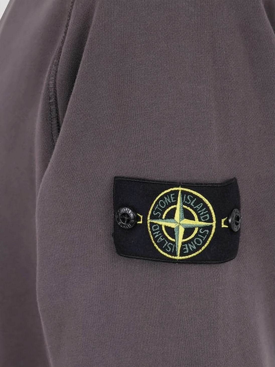 Brown Long-Sleeve Crewneck Sweatshirt with Distinctive Patch Logo