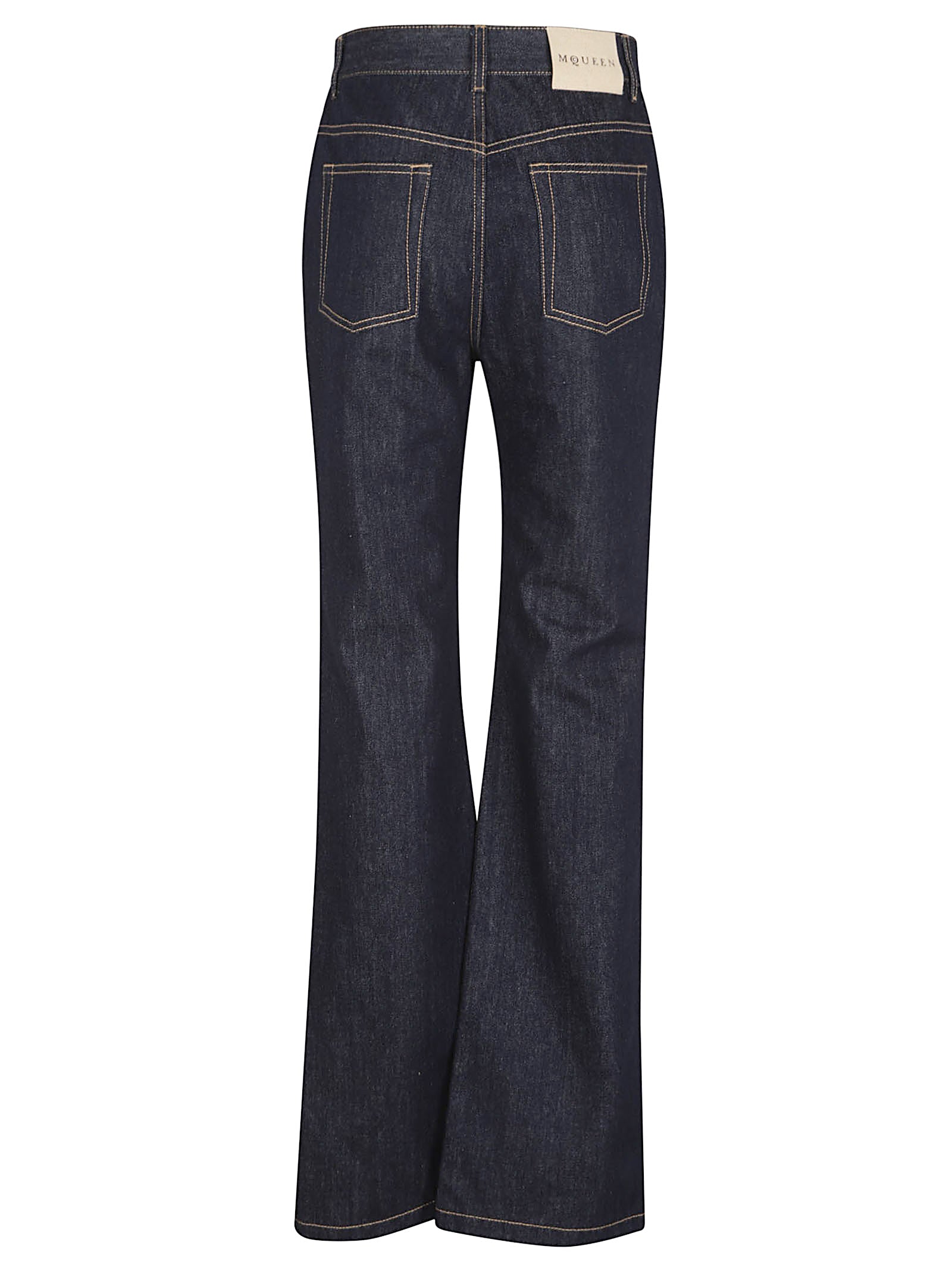 Slightly Flared Blue Denim Jeans