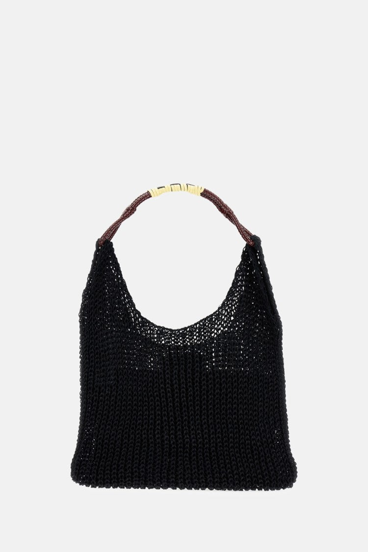 Mesh Shopping Bag With Braided Handle