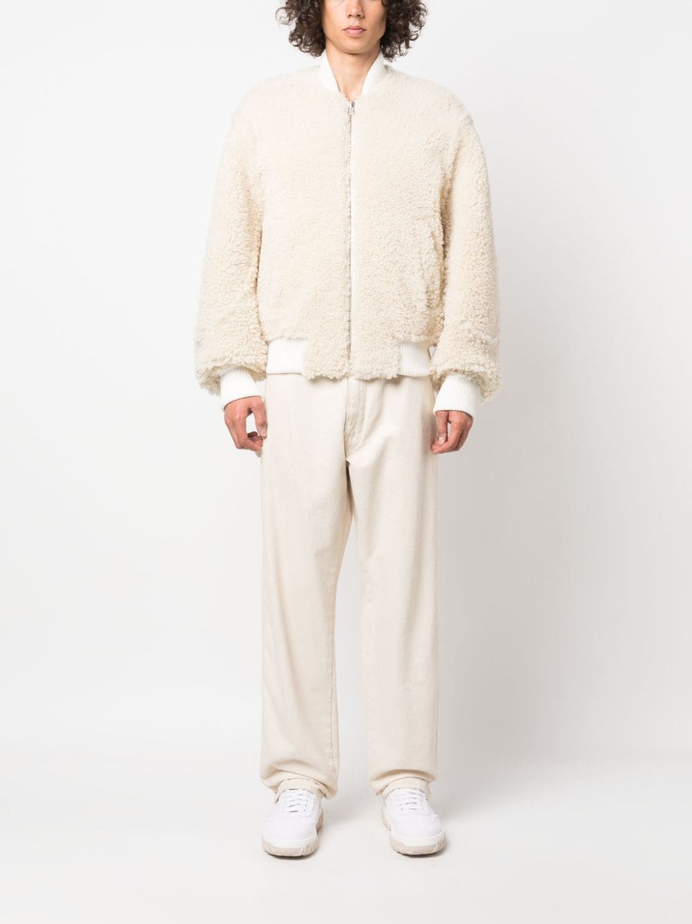 Off-White Shearling Bomber Jacket